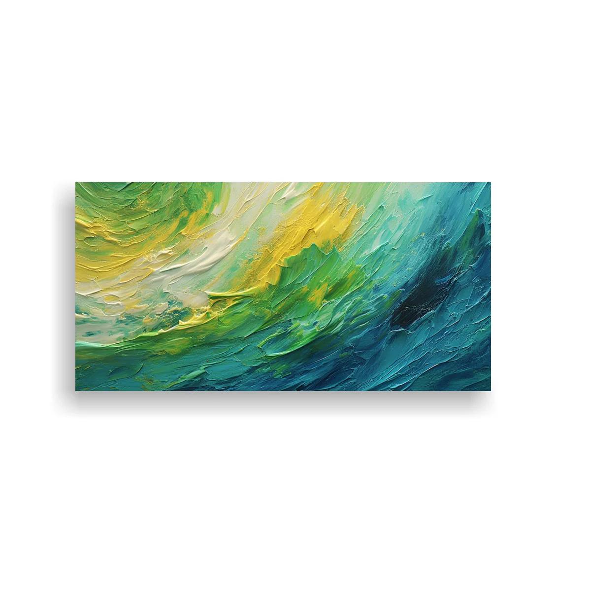 Cuadro olas abstractas con pinceladas diagonales