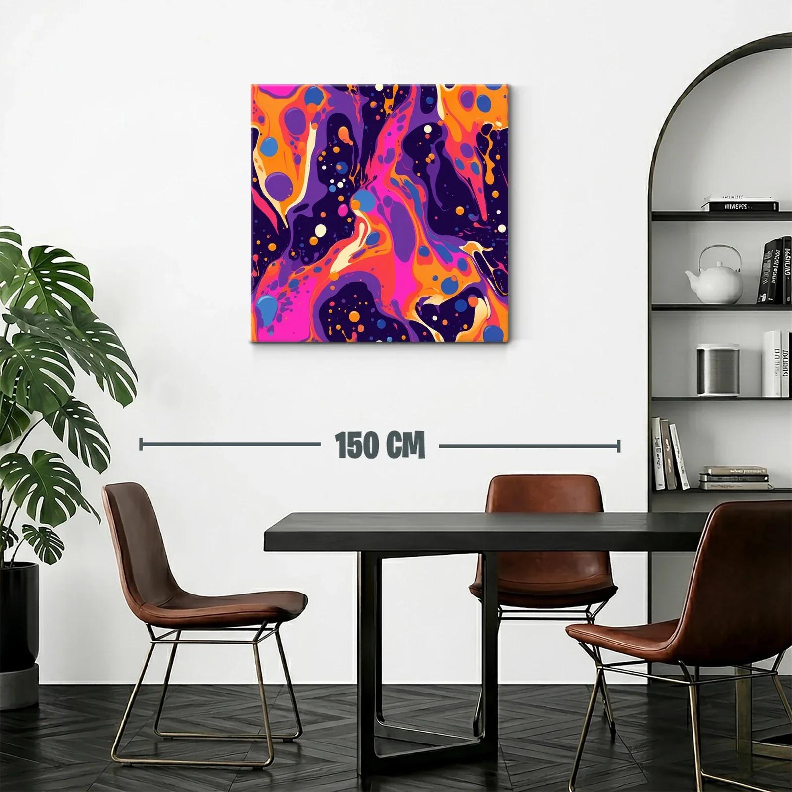 Cuadro abstracto vibrante con contrastes intensos y dinámicos — miniatura 2