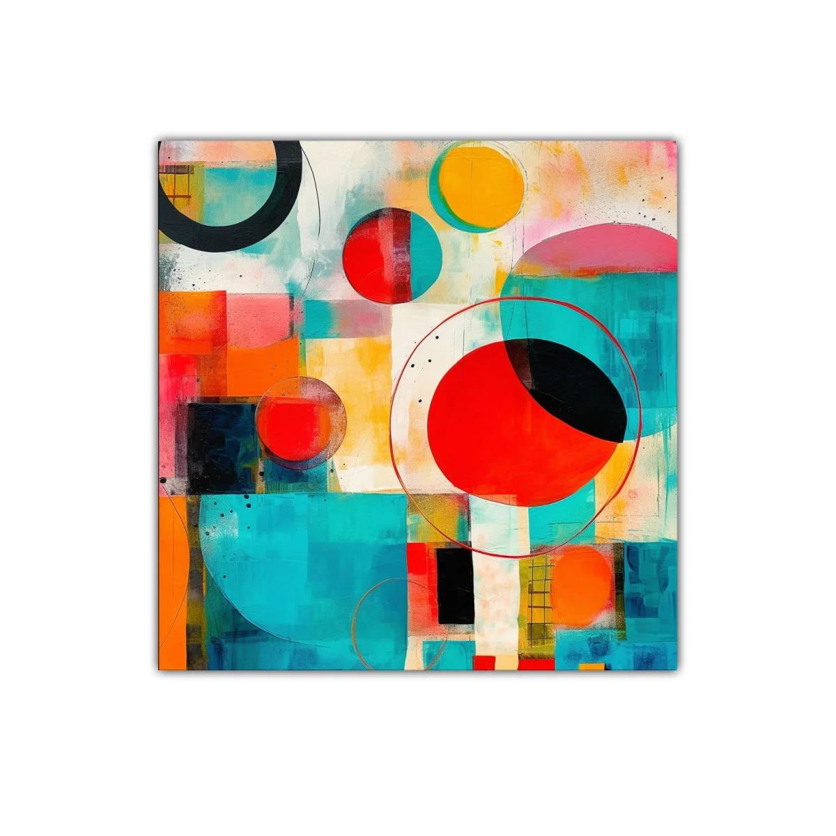 Composición vibrante con formas geométricas y colores intensos