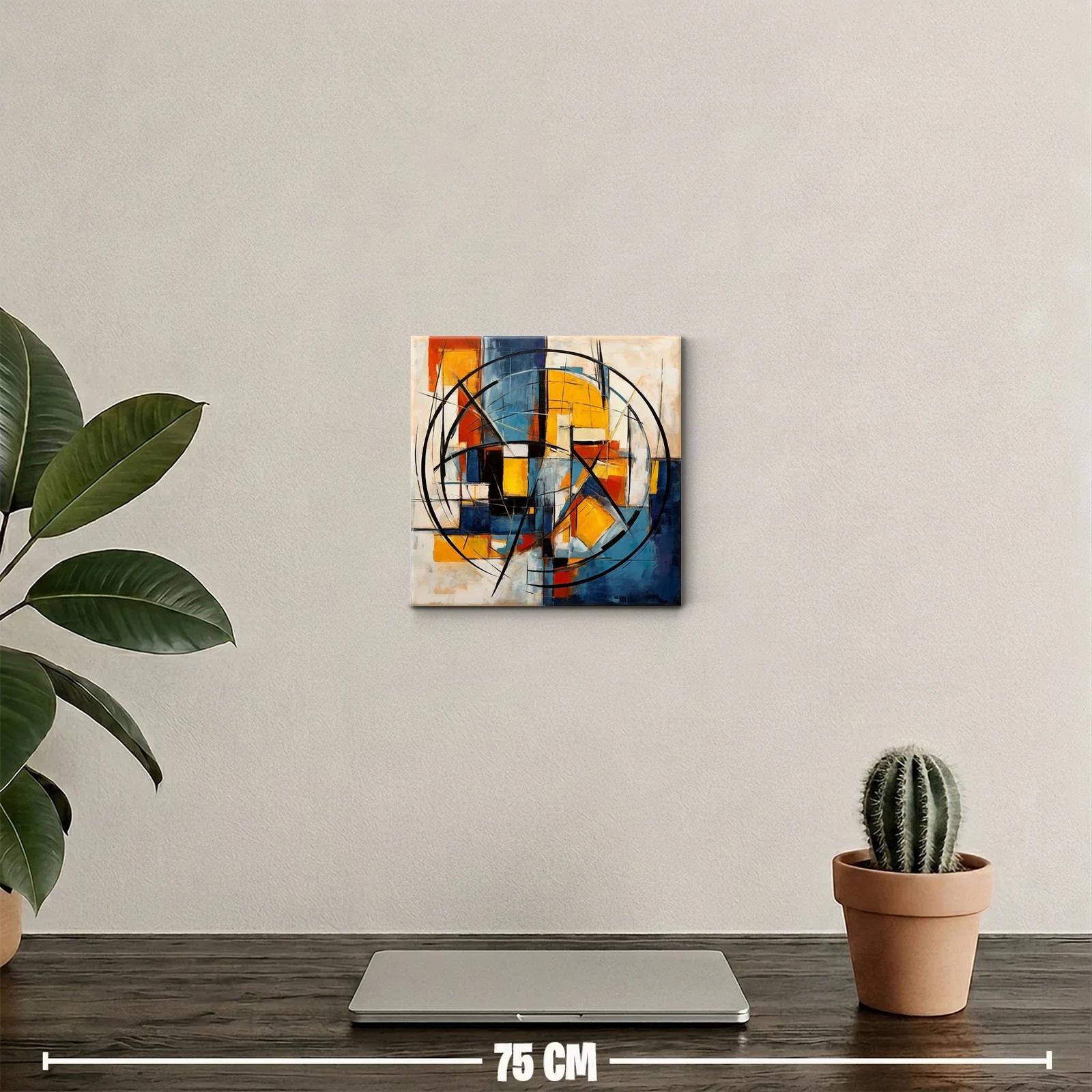 Composición abstracta en tonos cálidos y fríos equilibrados — miniatura 2