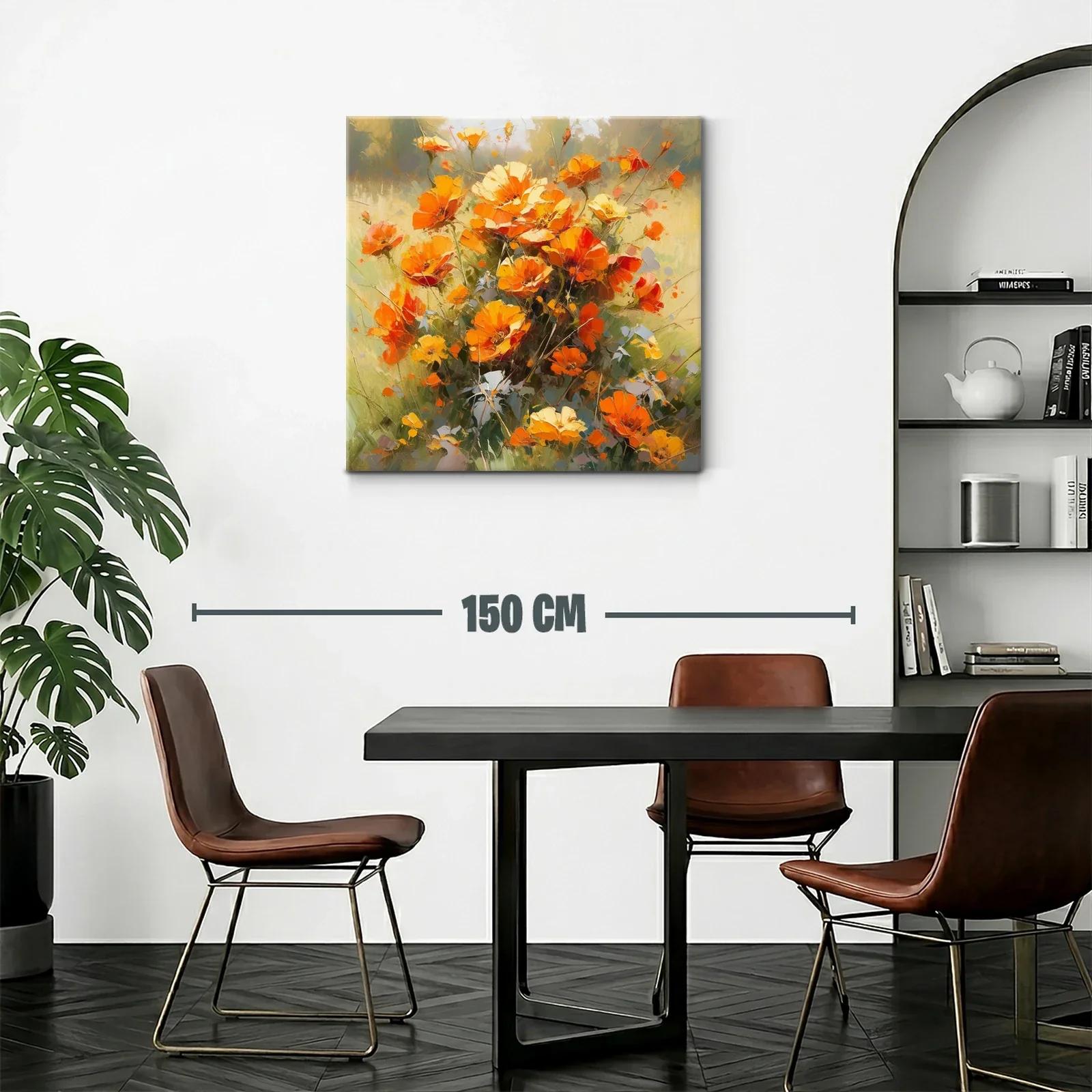 Cuadro floral con vibrantes tonos naranjas y amarillos — miniatura 2