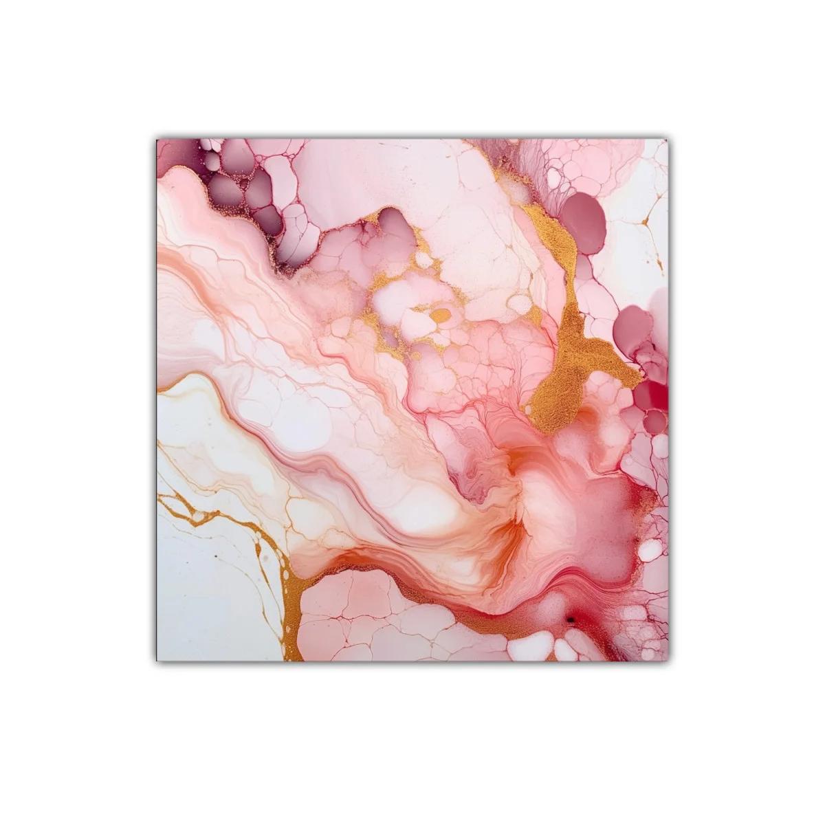 Abstracto fluido en tonos rosa con detalles dorados — imagen principal
