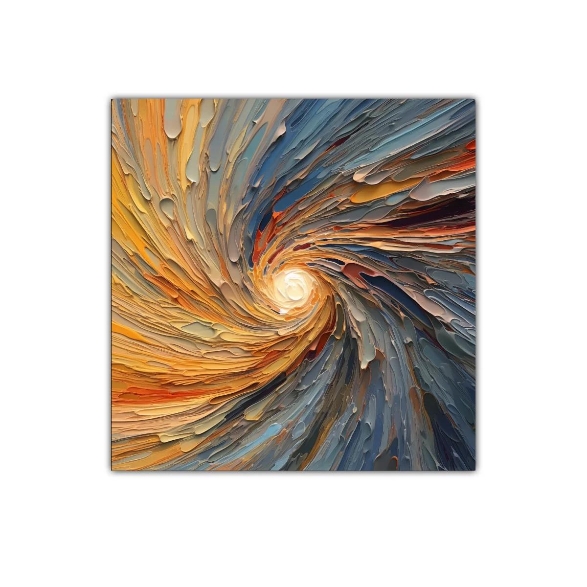 Cuadro decorativo de remolino abstracto cálido y frío