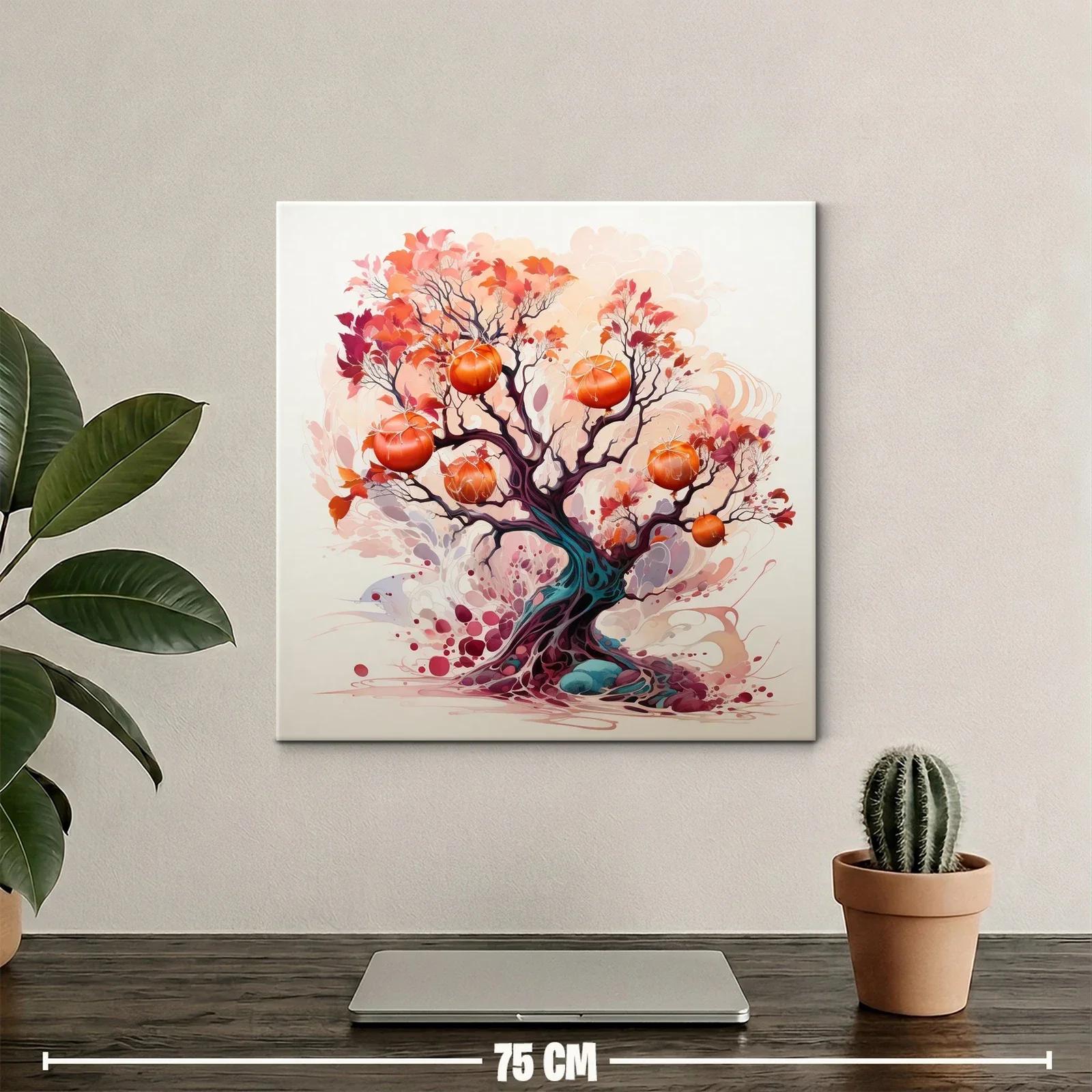 Árbol de frutos vibrantes en tonos cálidos y púrpuras — miniatura 2