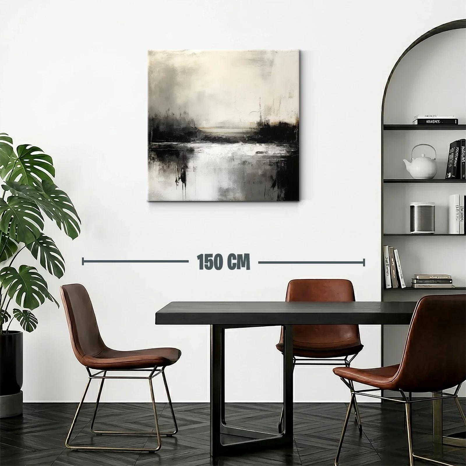 Paisaje abstracto en tonos neutros y contrastes intensos — miniatura 2