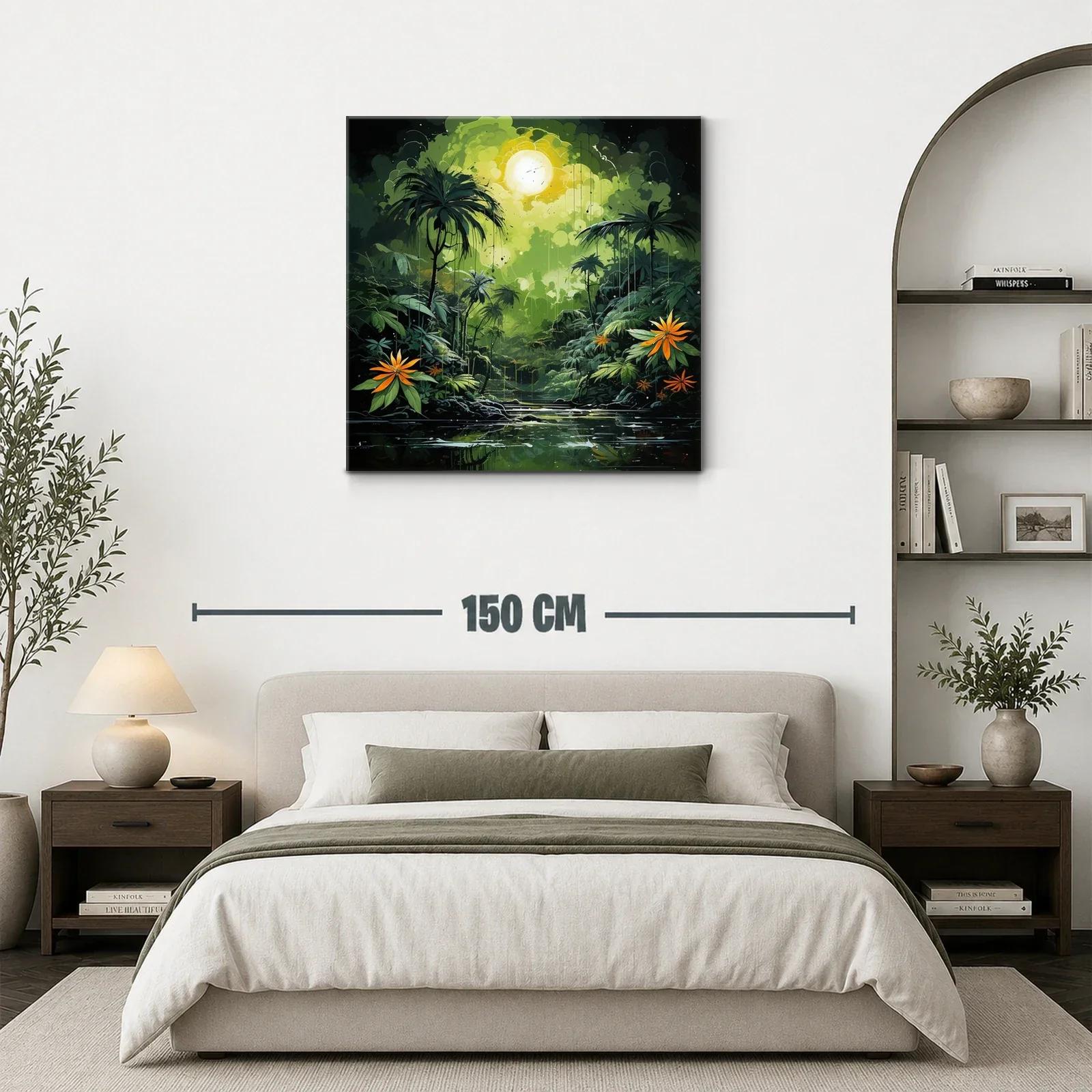Paisaje selvático con vibrantes flores naranjas y luz intensa — miniatura 3