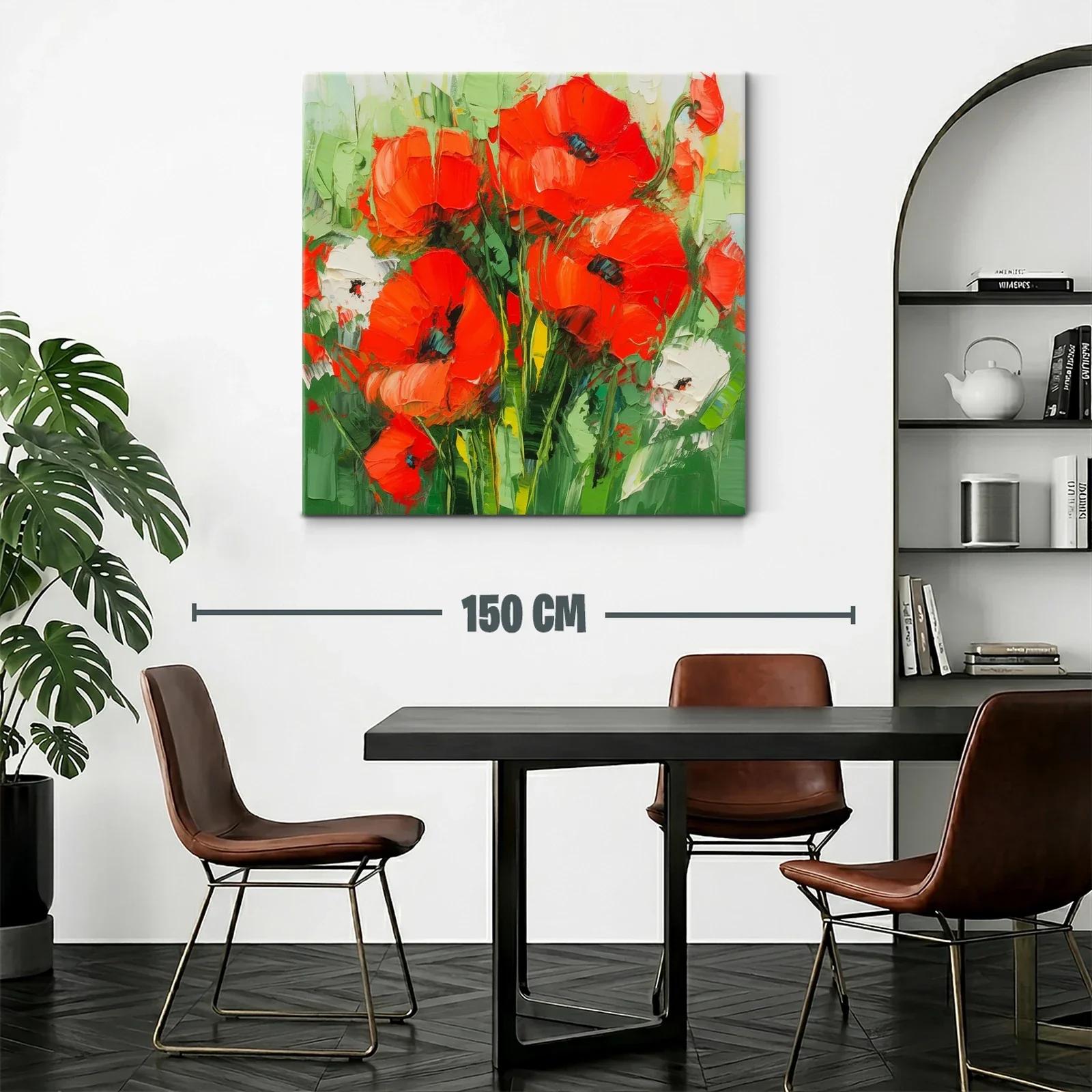 Estallido de amapolas rojas en jardín vibrante — miniatura 2