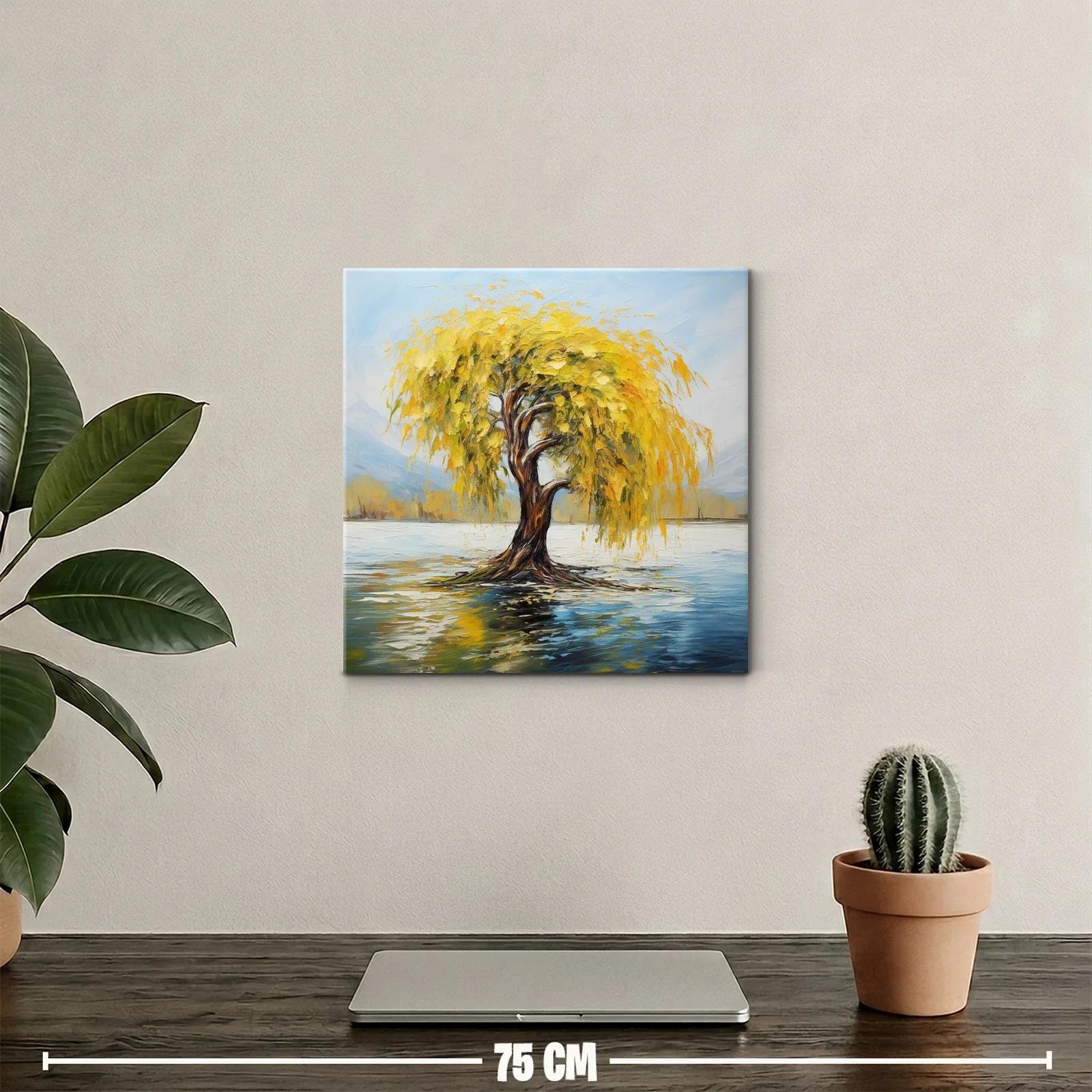 Árbol Dorado en Lago Calmado con Reflejos Vibrantes — miniatura 2