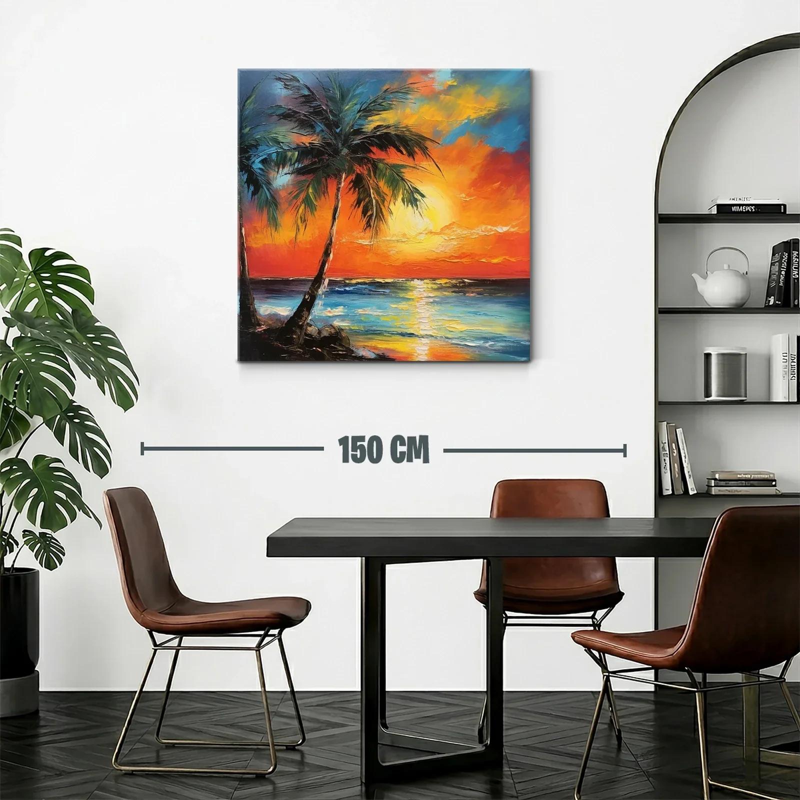 Atardecer tropical con palmeras y mar vibrante — miniatura 2