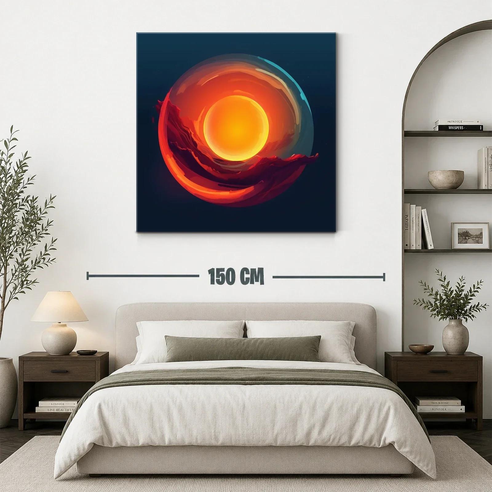Cuadro abstracto con energía solar y tonos cálidos — miniatura 3