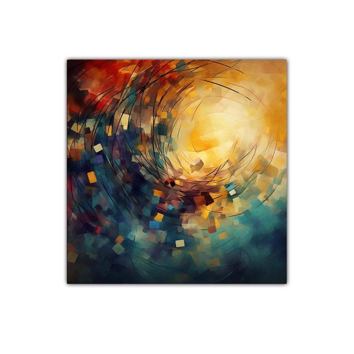 Composición abstracta vibrante con remolinos de color cálido y frío — miniatura 1