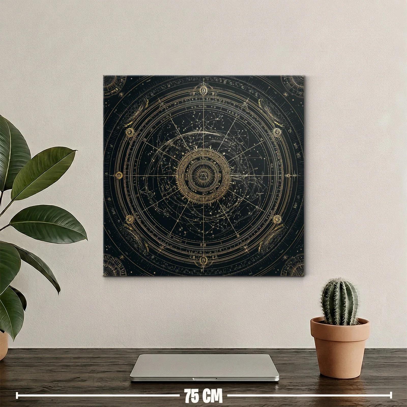 Diseño místico con constelaciones doradas sobre fondo oscuro — miniatura 2