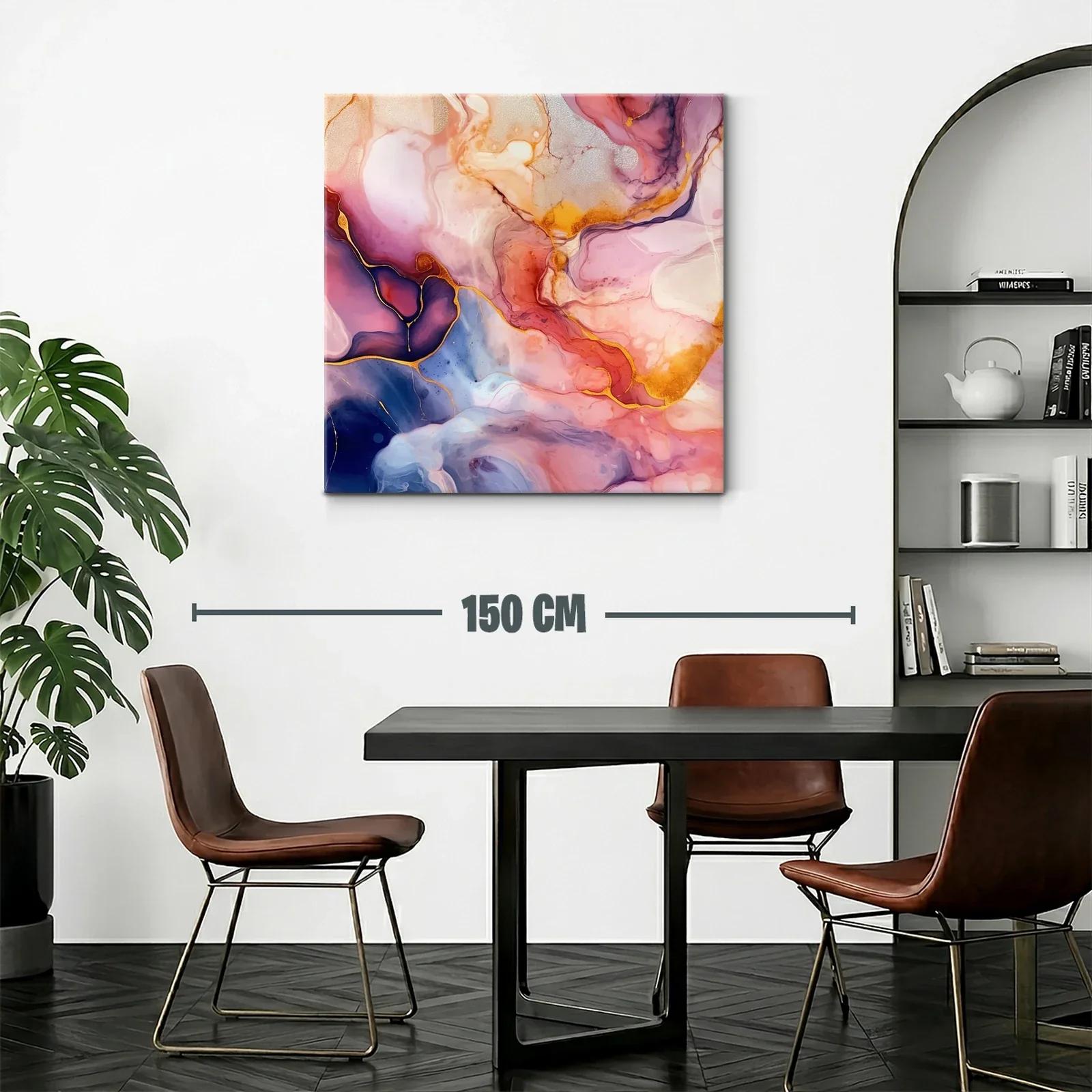 Arte abstracto fluido en tonos cálidos y fríos vibrantes — miniatura 2