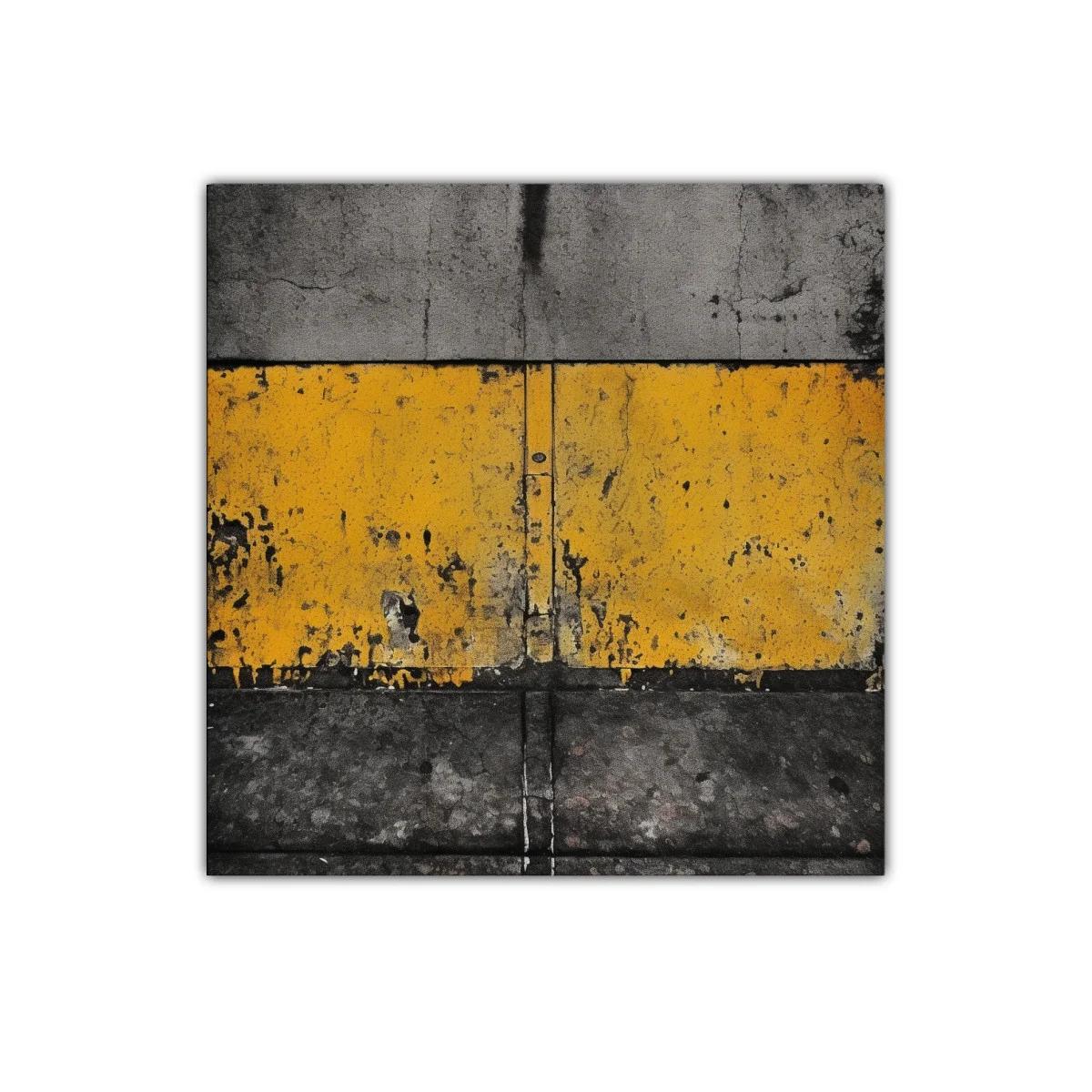 Cuadro decorativo con contraste industrial en tonos amarillos y grises — imagen principal