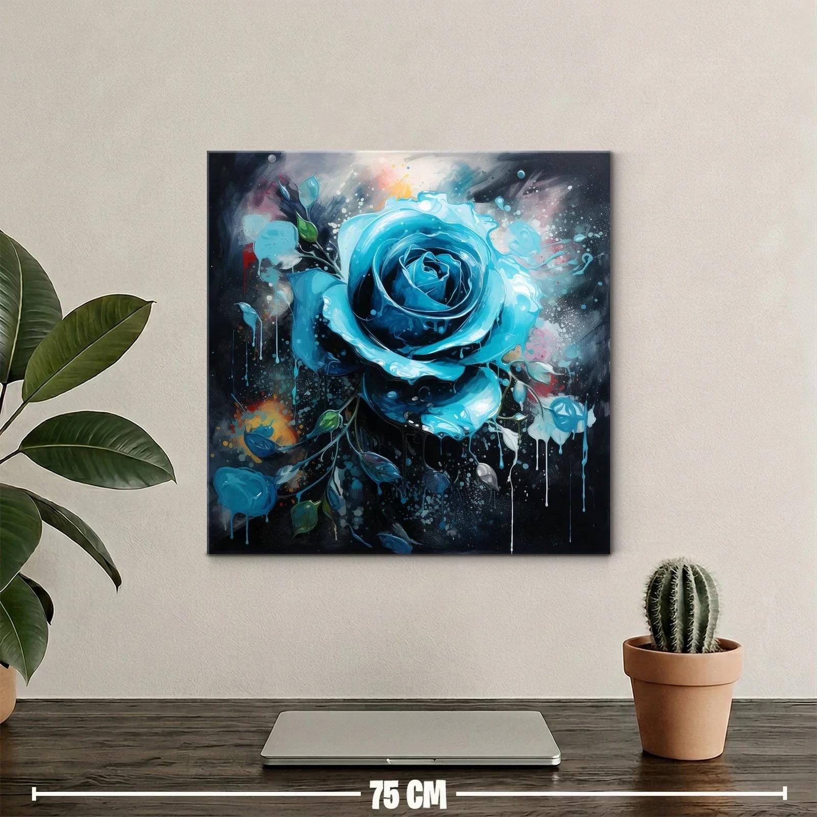 Rosa azul vibrante con efecto dripping y fondo oscuro — miniatura 2
