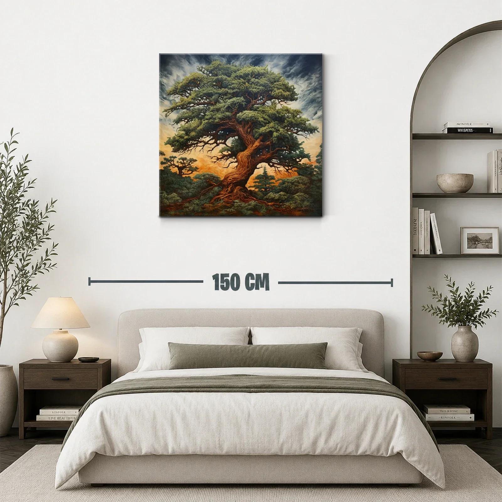 Imponente árbol antiguo en paisaje al atardecer — miniatura 3