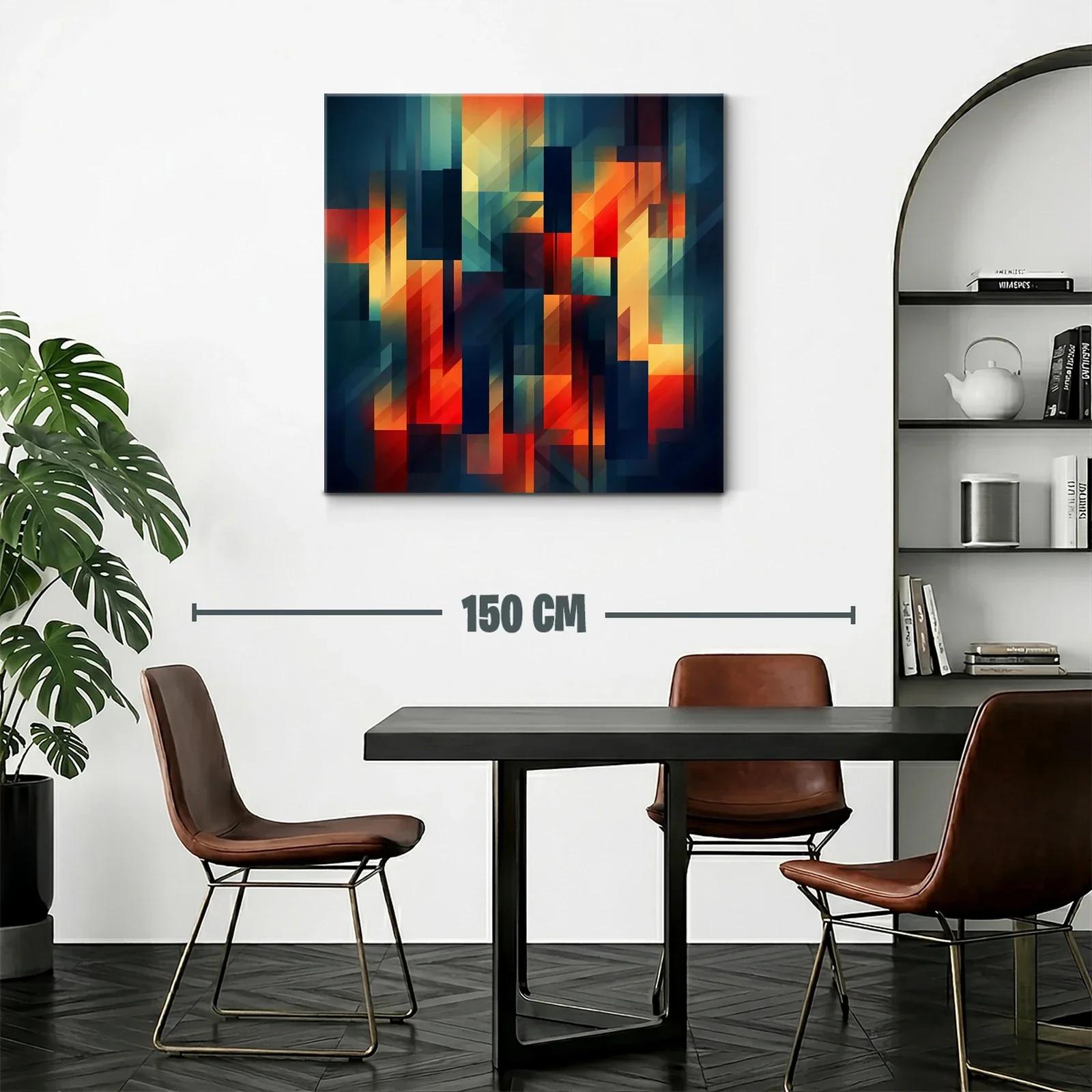 Composición abstracta vibrante con tonos cálidos y fríos — miniatura 2