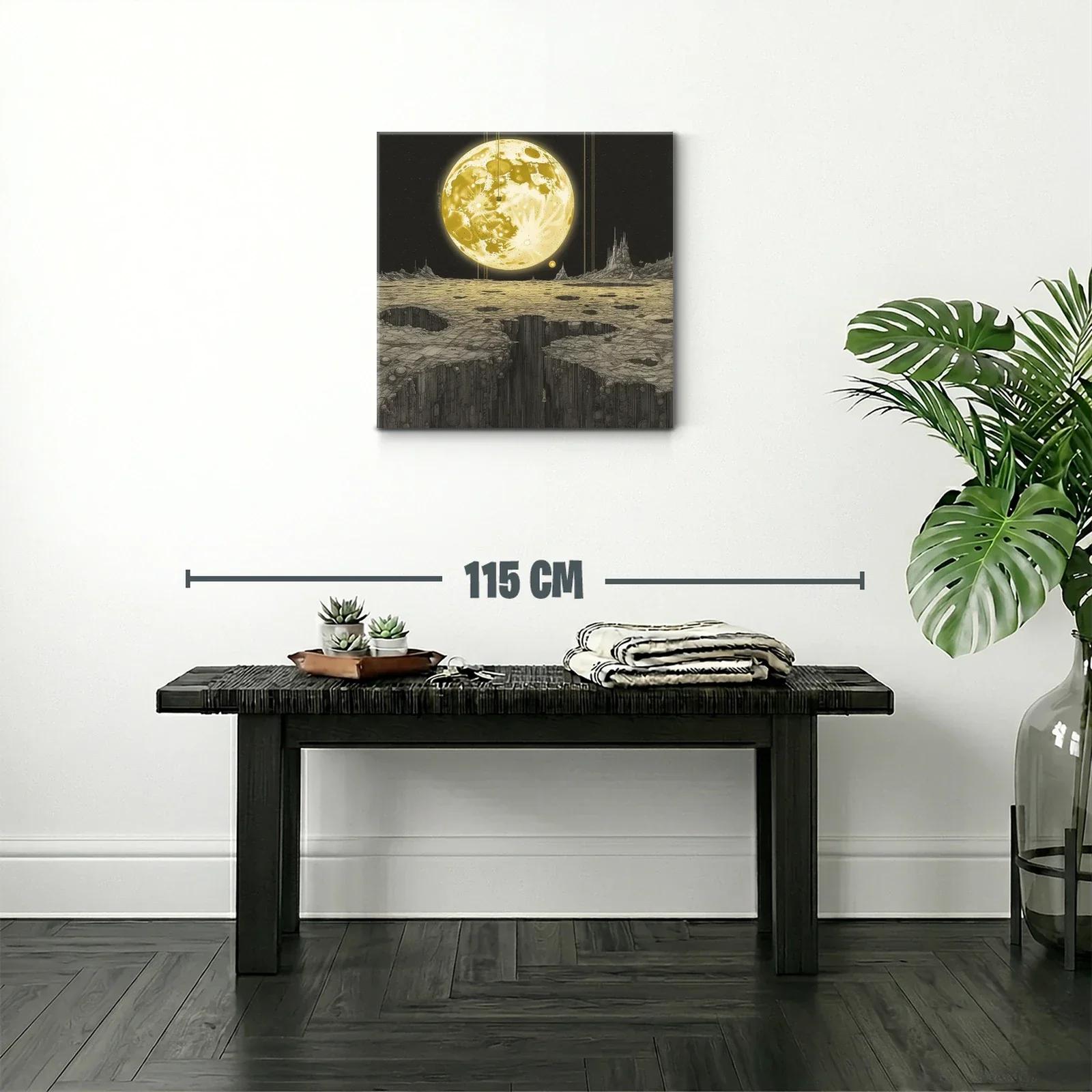 Paisaje lunar con visión futurista y luz dorada intensa — miniatura 2