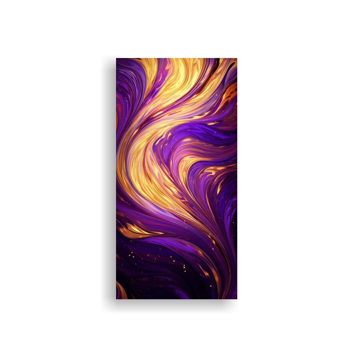 Cuadro remolino abstracto violeta y dorado — imagen principal