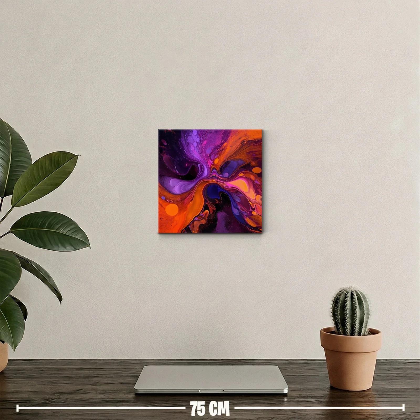 Explosión abstracta en tonos morados y naranjas vibrantes — miniatura 2