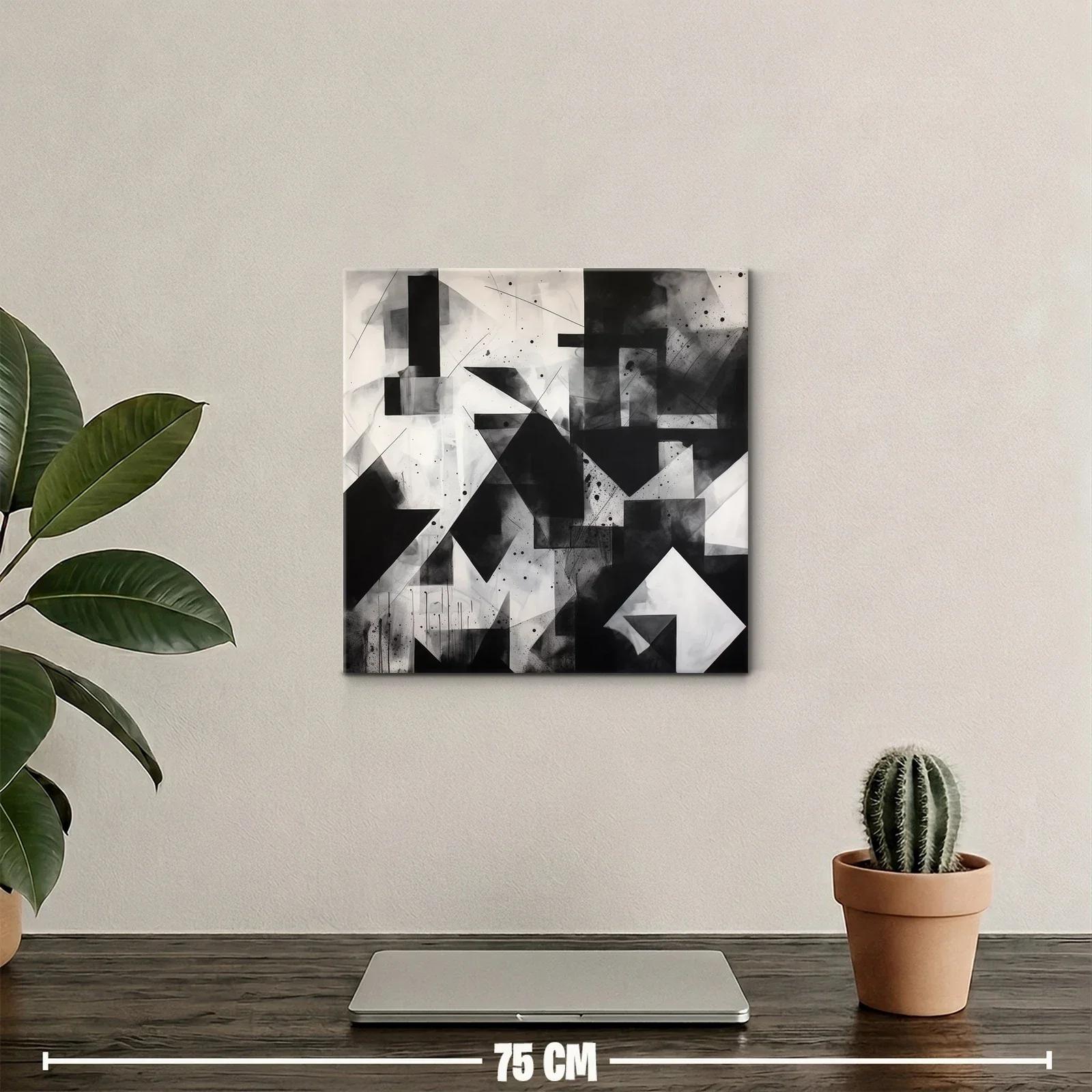 Composición abstracta en blanco y negro geométrica y moderna — miniatura 2