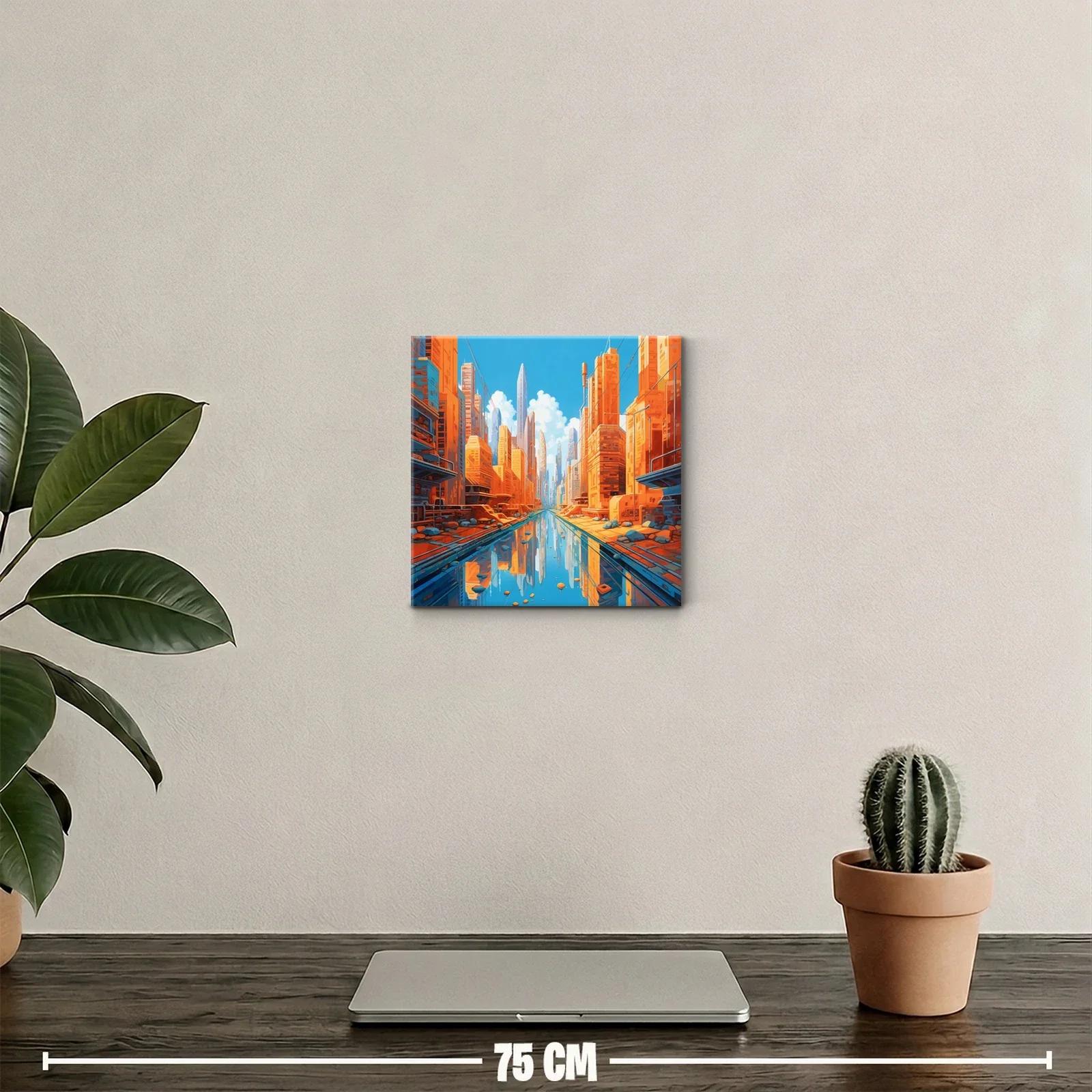 Panorama urbano vibrante con reflejos en canal central — miniatura 2