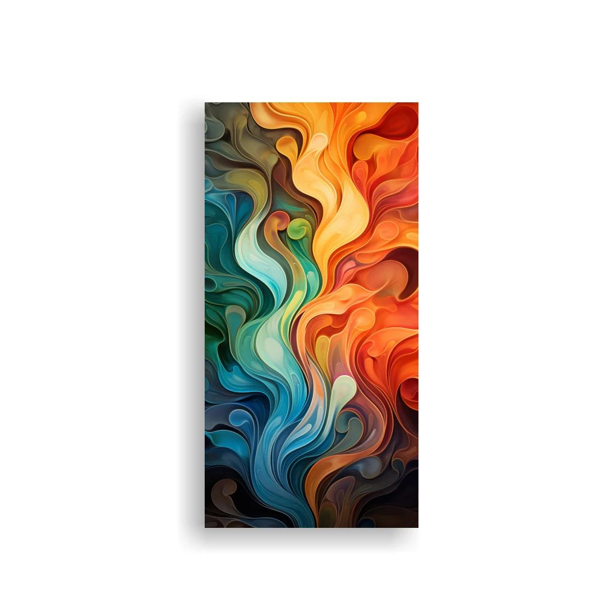 Cuadro de formas fluidas abstractas en remolinos de color