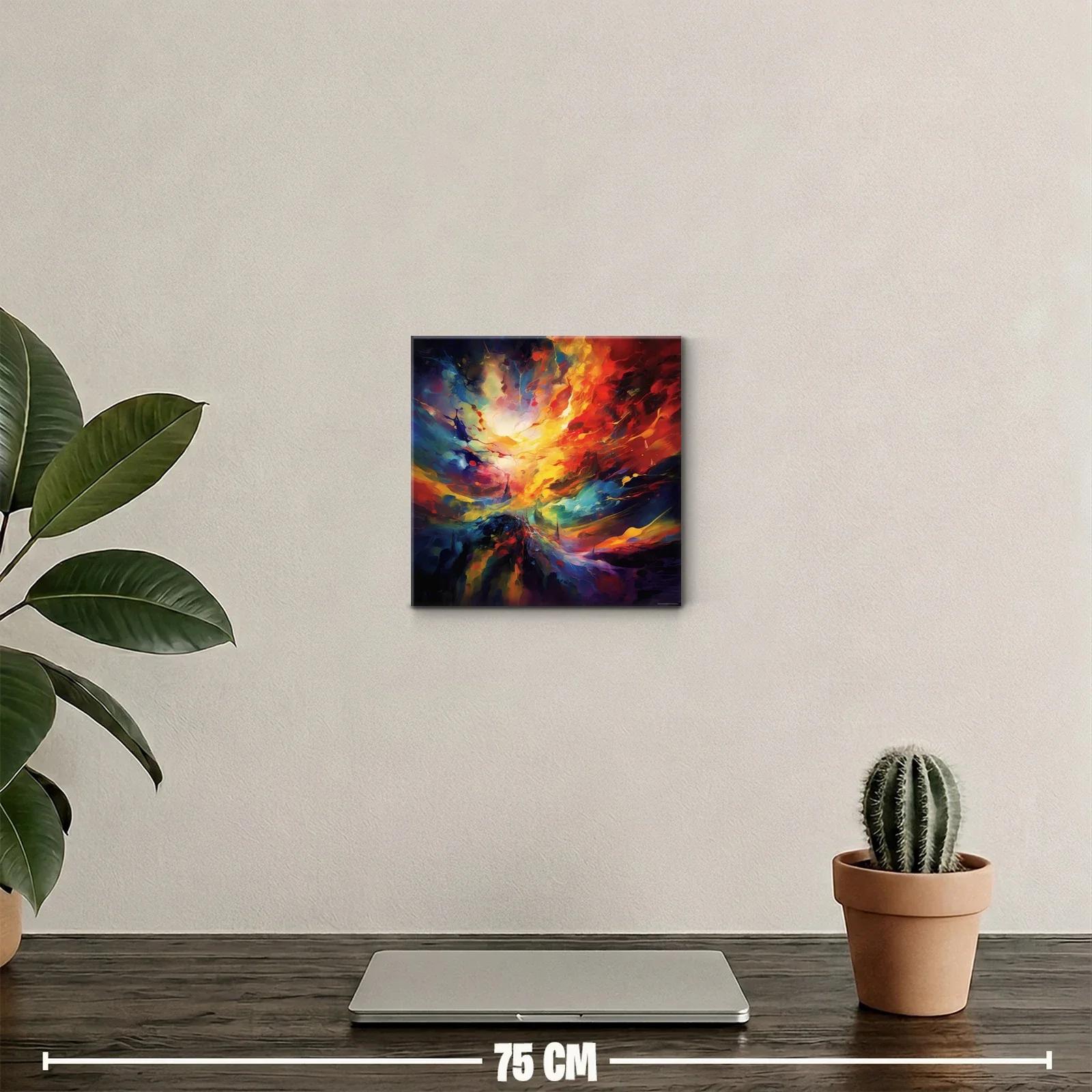 Cuadro abstracto con explosión de color y energía vibrante — miniatura 2