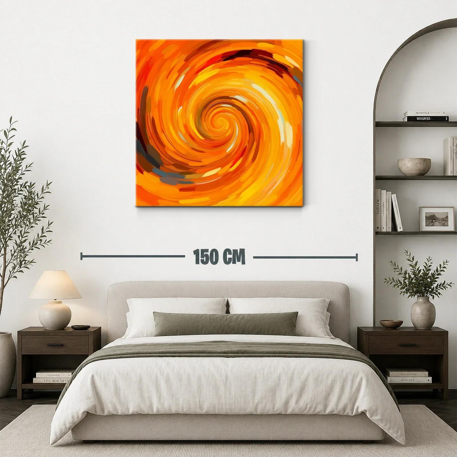Cuadro abstracto en espiral con tonos cálidos vibrantes — miniatura 3
