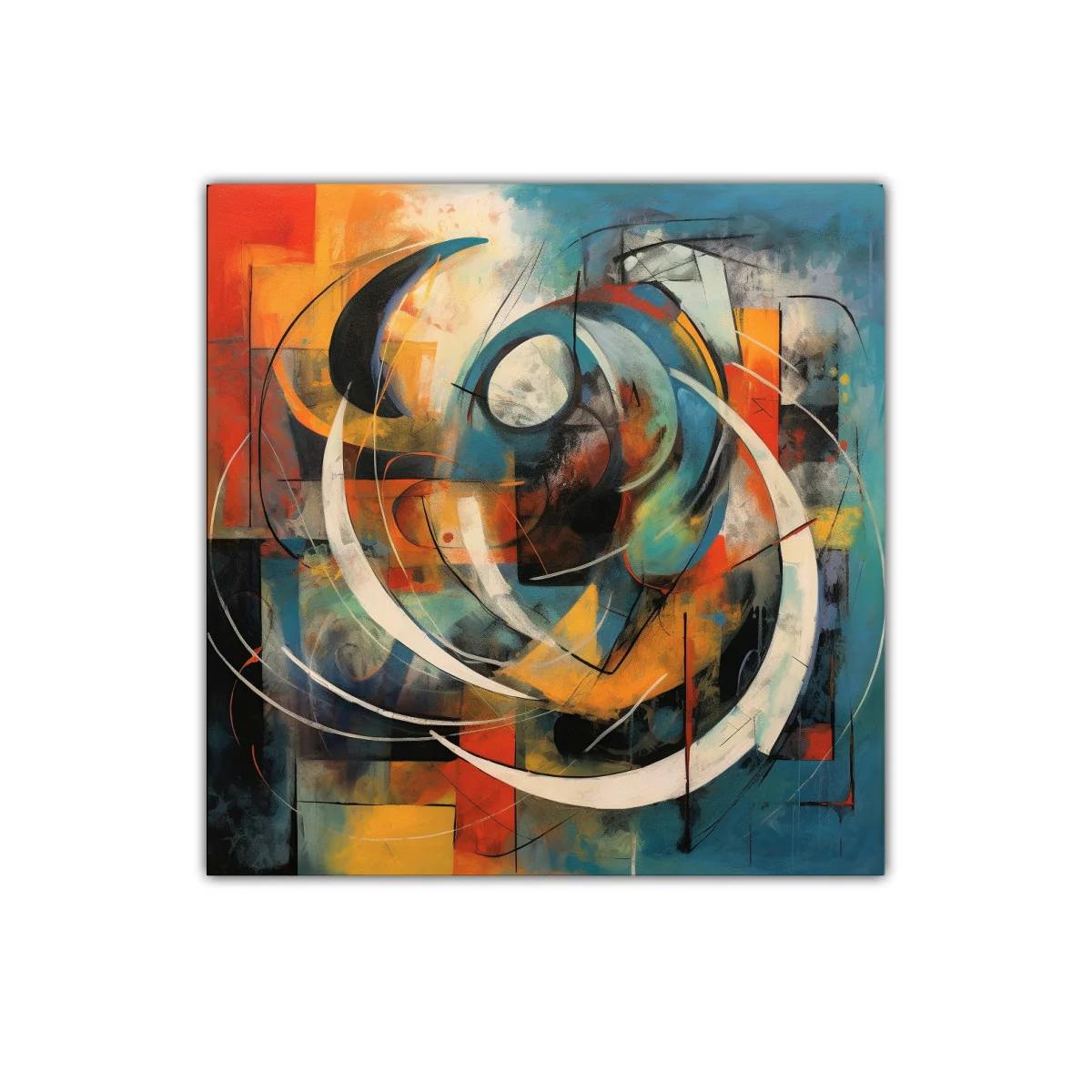 Cuadro Abstracto con Formas Curvas y Colores Vibrantes — imagen principal