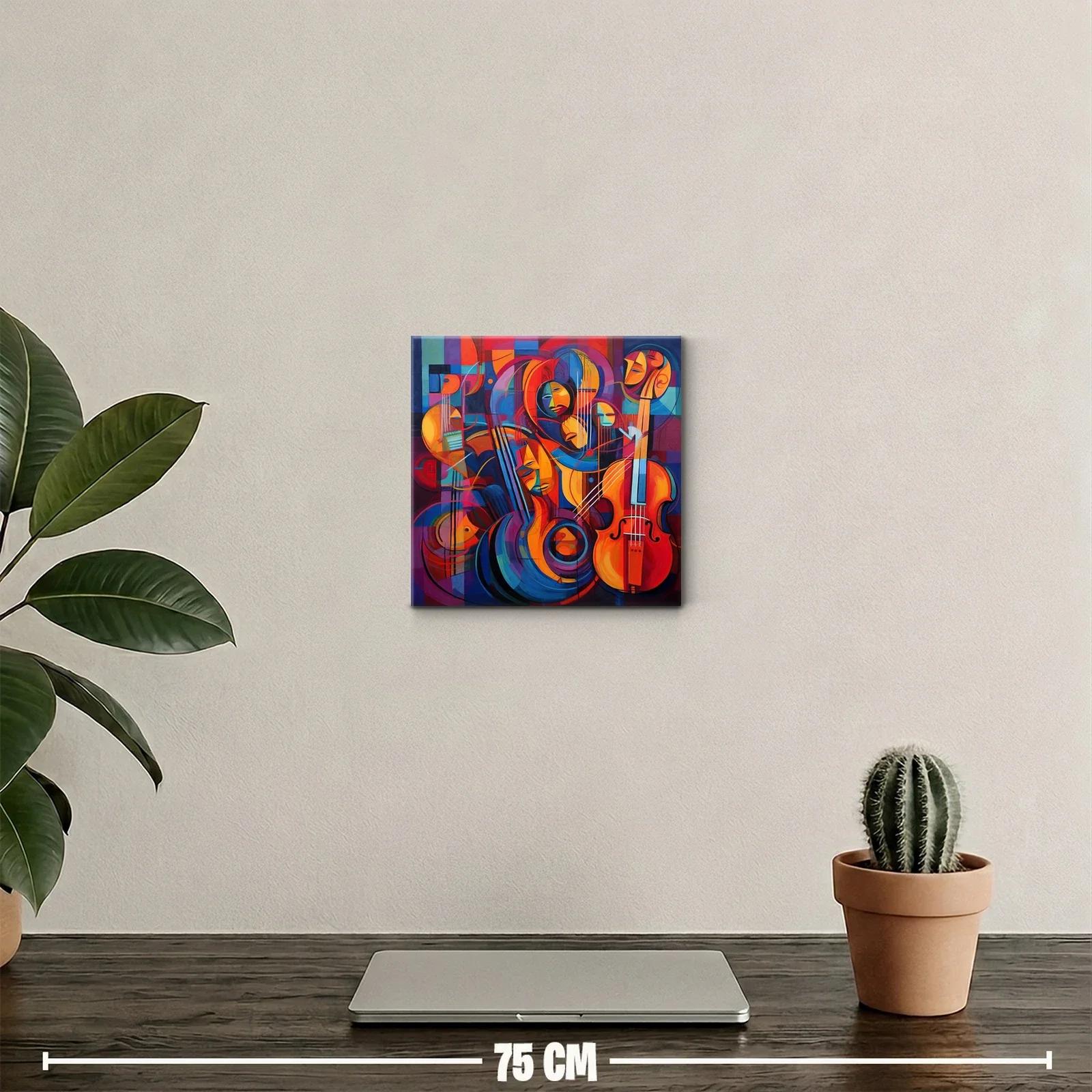 Cuadro decorativo con formas musicales abstractas y vibrantes — miniatura 2