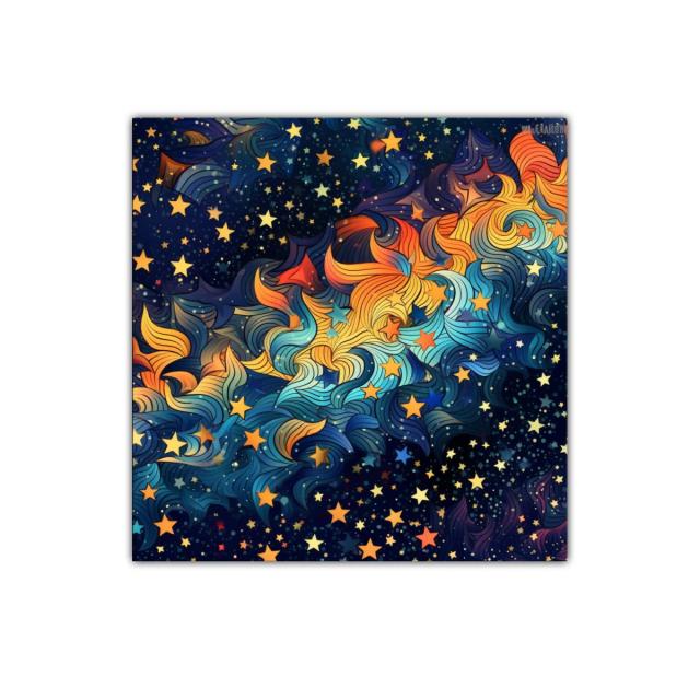 Cuadro decorativo galaxia de estrellas vibrantes y colores vivos