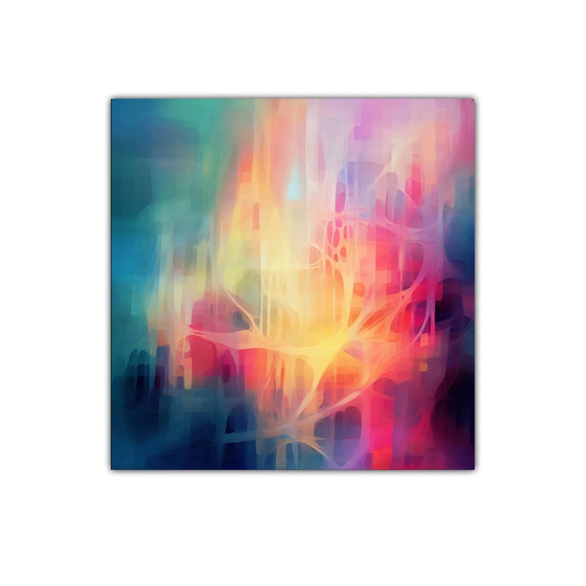Cuadro abstracto con colores vibrantes y formas fluidas — imagen principal