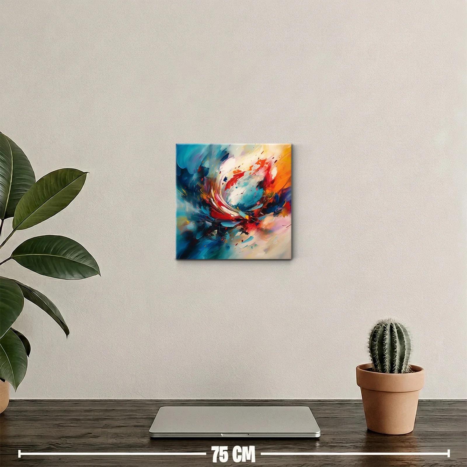 Cuadro abstracto con explosión de color vibrante y dinamismo — miniatura 2