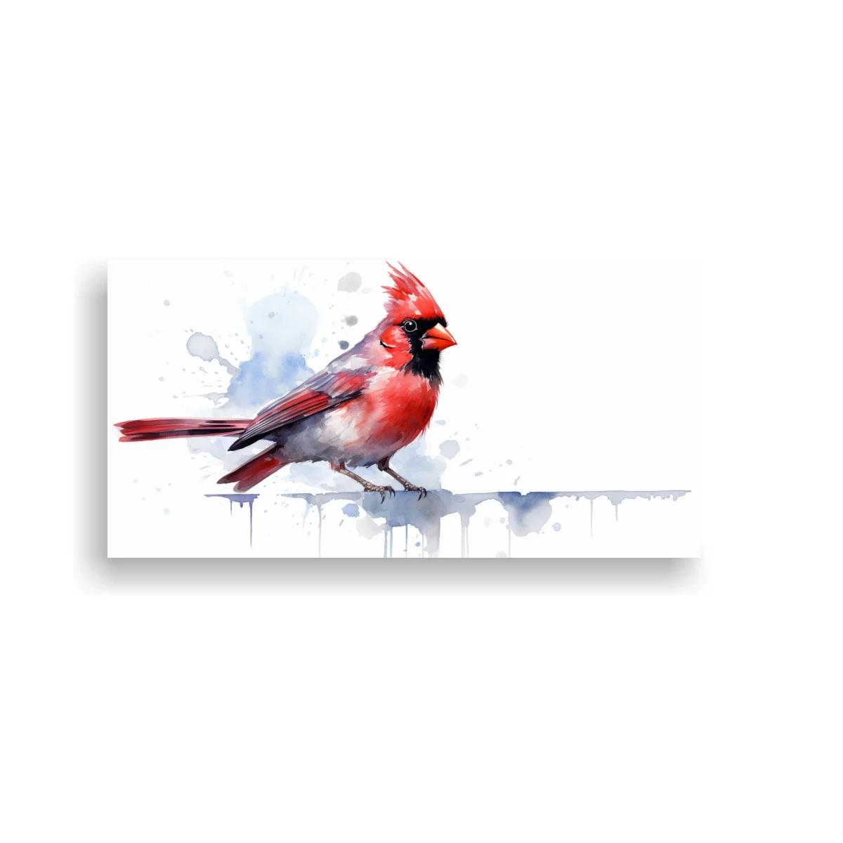 Cuadro cardenal rojo con salpicaduras sueltas