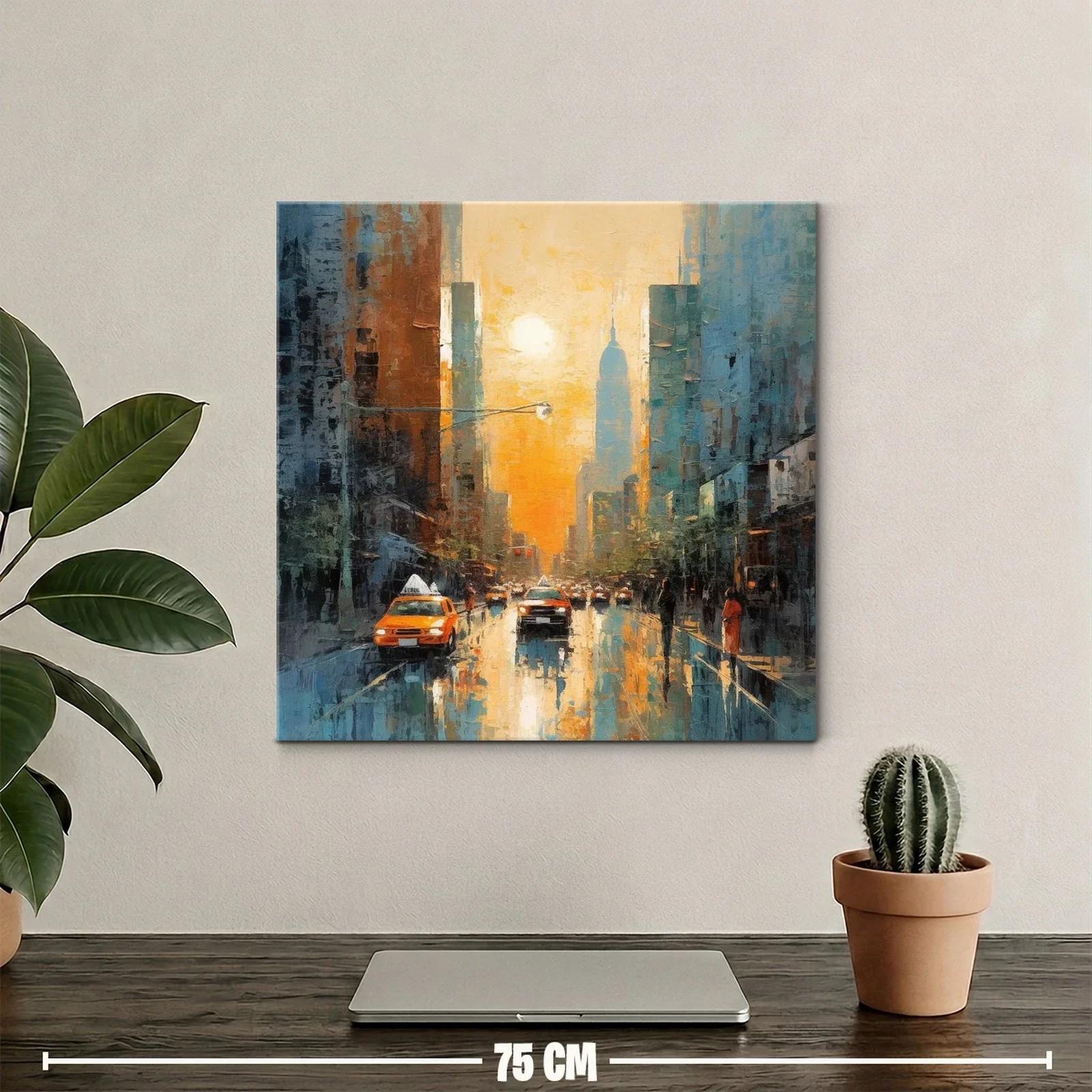 Atardecer en la ciudad con reflejos luminosos — miniatura 2