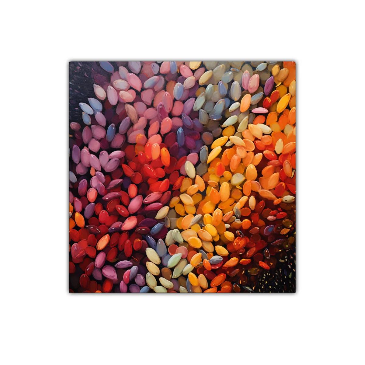 Cuadro abstracto con formas orgánicas y tonos cálidos