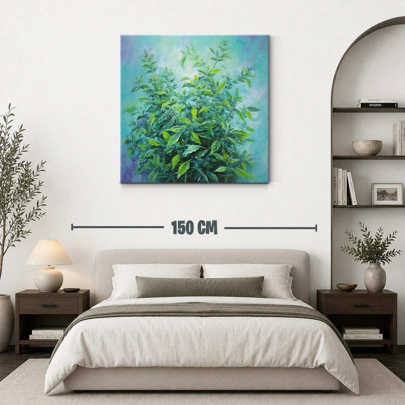 Cuadro de follaje vibrante con tonos verdes y azules — miniatura 3