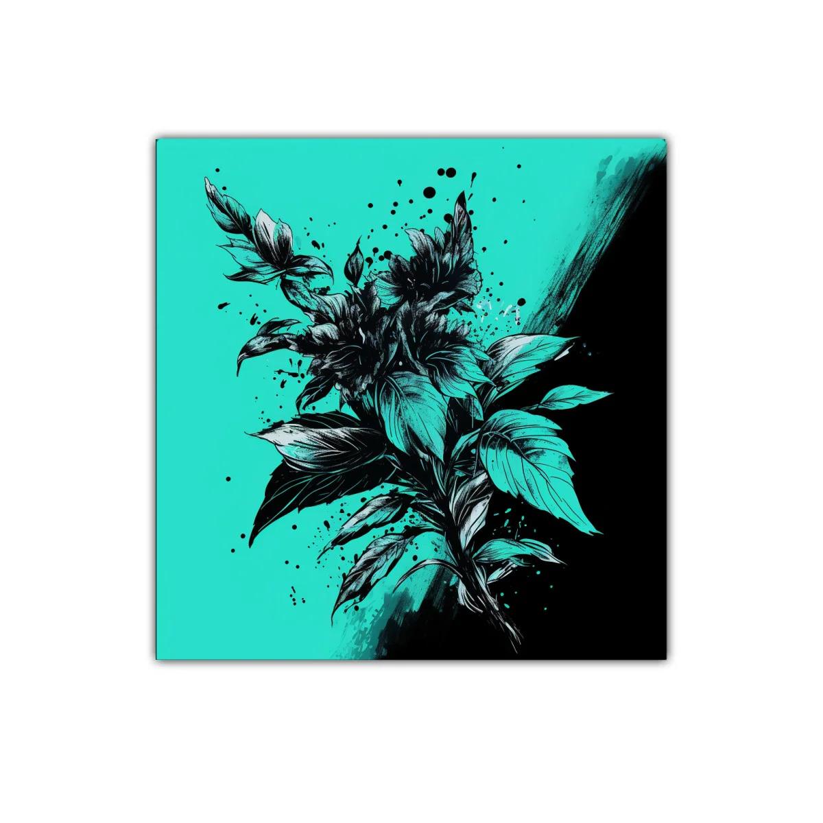 Flor expresiva en contraste vibrante y negro intenso — imagen principal