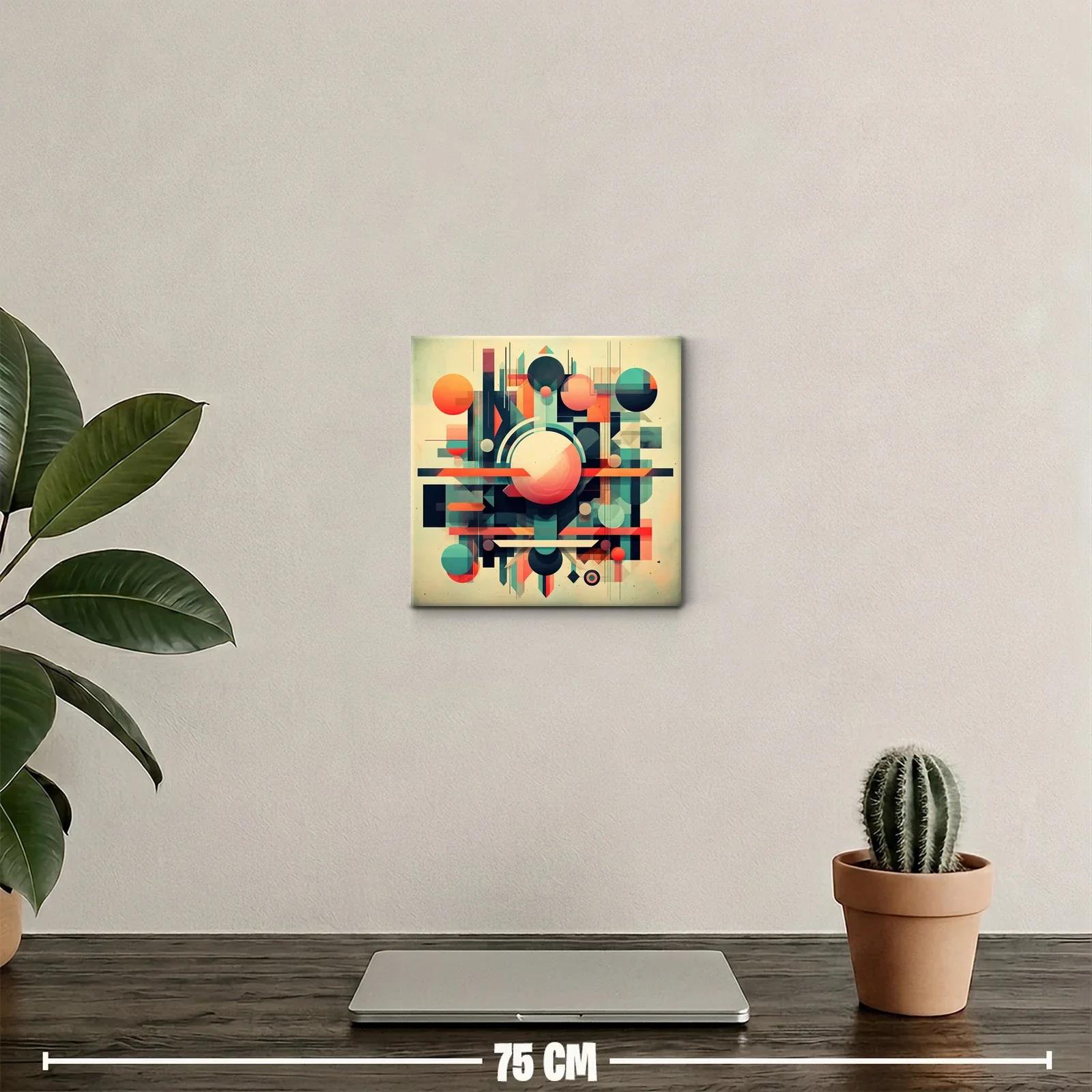 Composición geométrica vibrante con formas circulares y líneas — miniatura 2