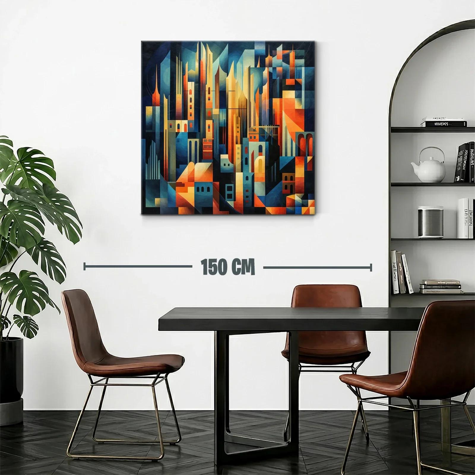 Composición abstracta de ciudad con formas geométricas vibrantes — miniatura 2