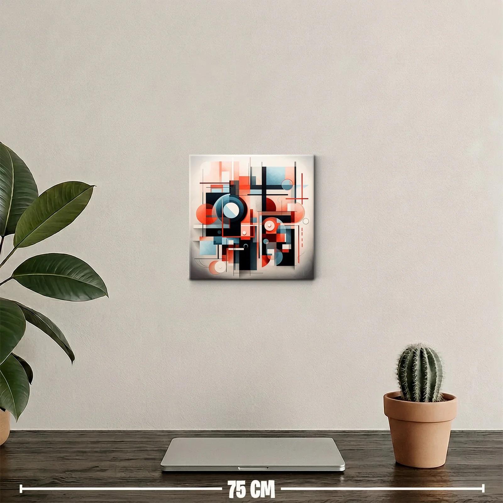 Composición geométrica con tonos cálidos y fríos — miniatura 2