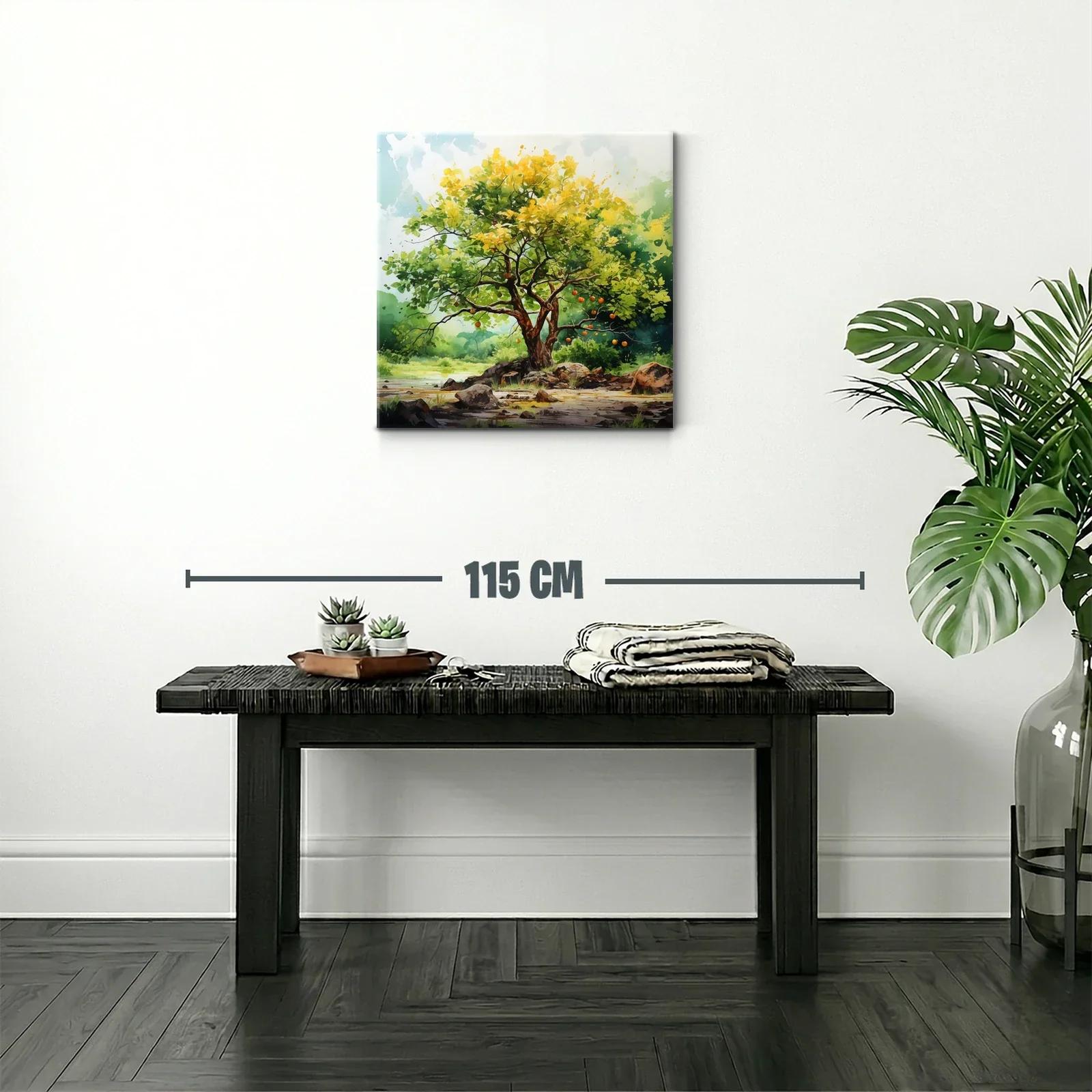 Árbol frutal lleno de vida en paisaje natural sereno — miniatura 2