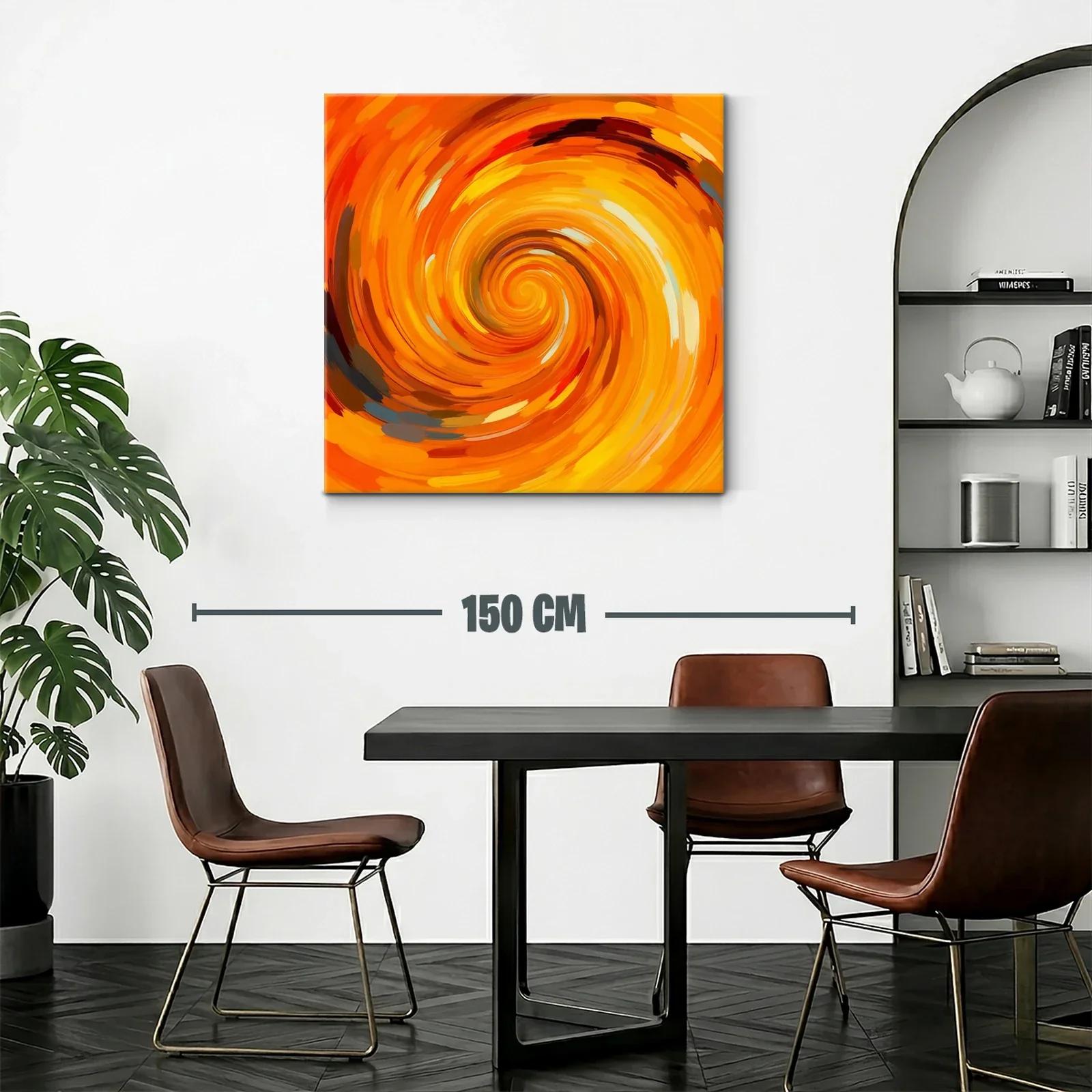 Cuadro abstracto en espiral con tonos cálidos vibrantes — miniatura 2