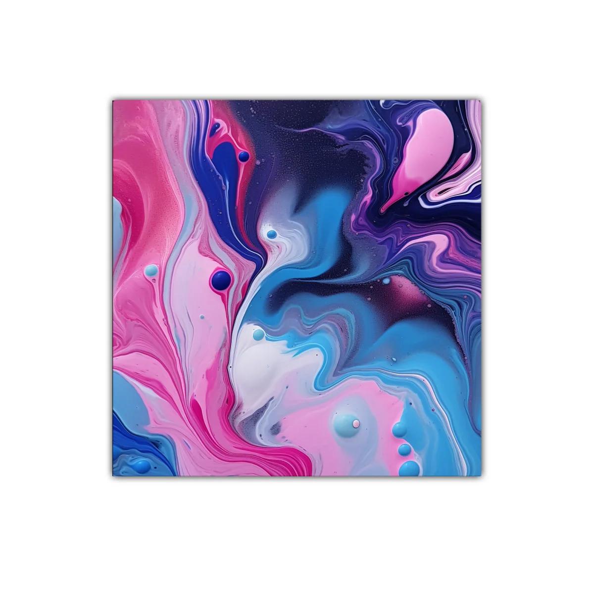 Cuadro decorativo en tonos rosas azules y morados abstracto — imagen principal
