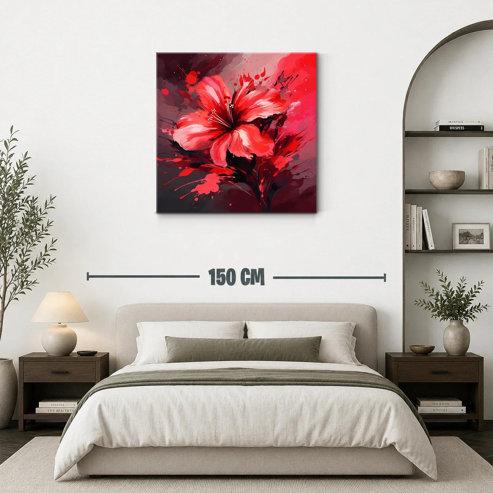 Flor vibrante en tonos rojos y negros vivo — miniatura 3