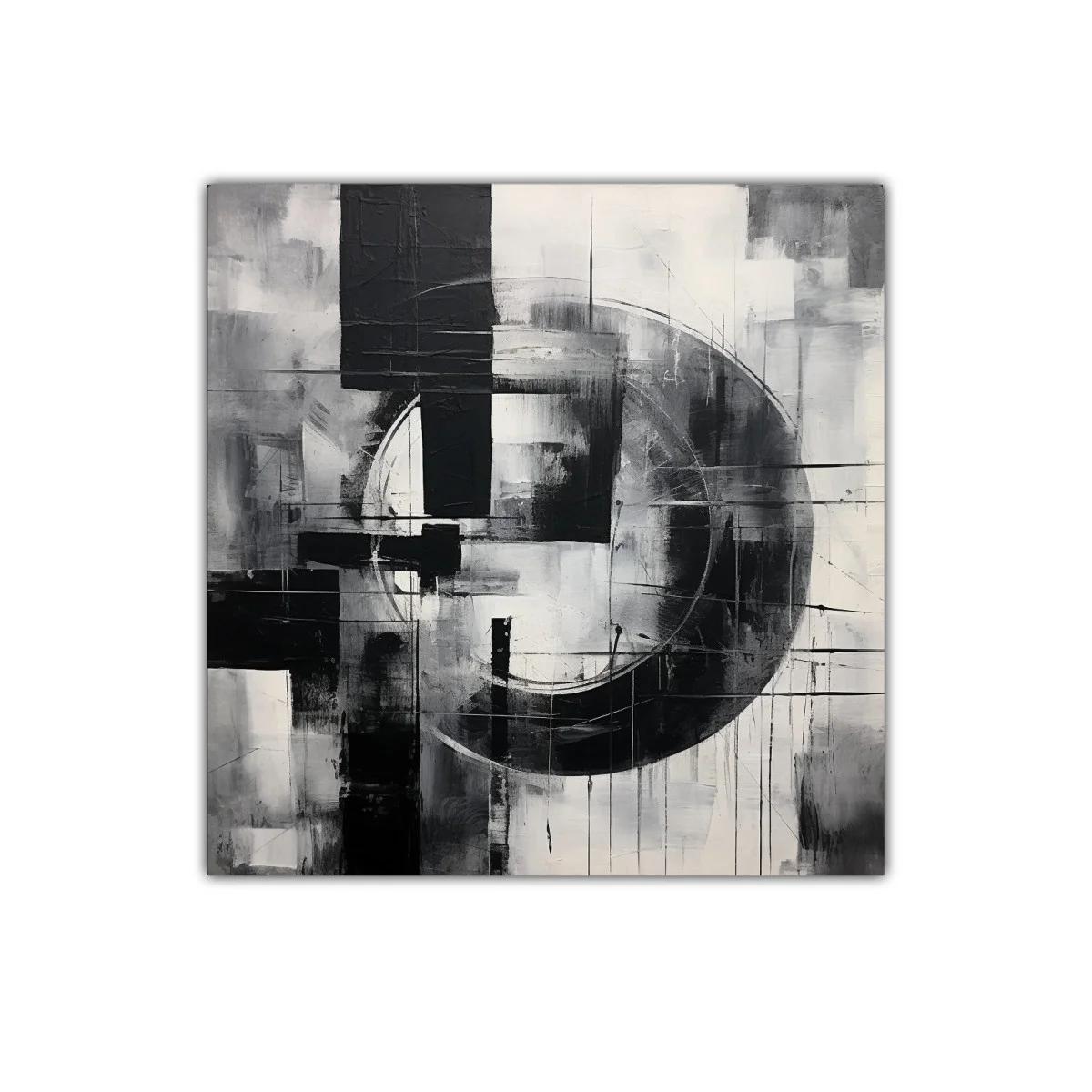 Composición abstracta en tonos monocromáticos y formas geométricas