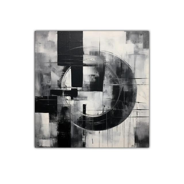 Composición abstracta en tonos monocromáticos y formas geométricas