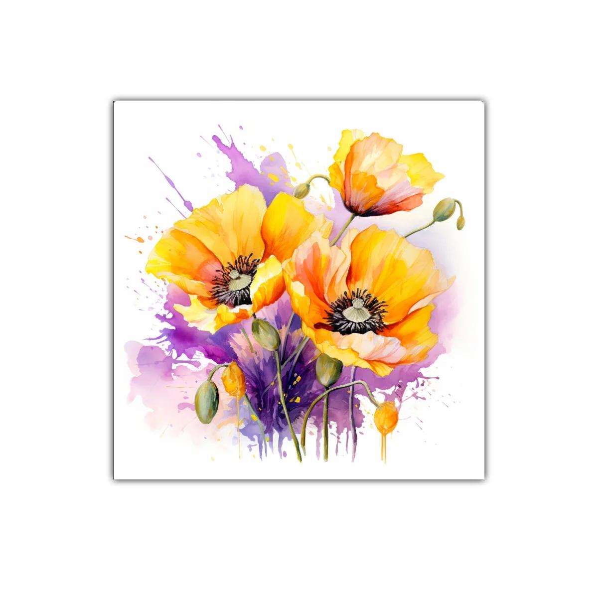 Cuadro decorativo con amapolas en tonos cálidos y vibrantes — imagen principal