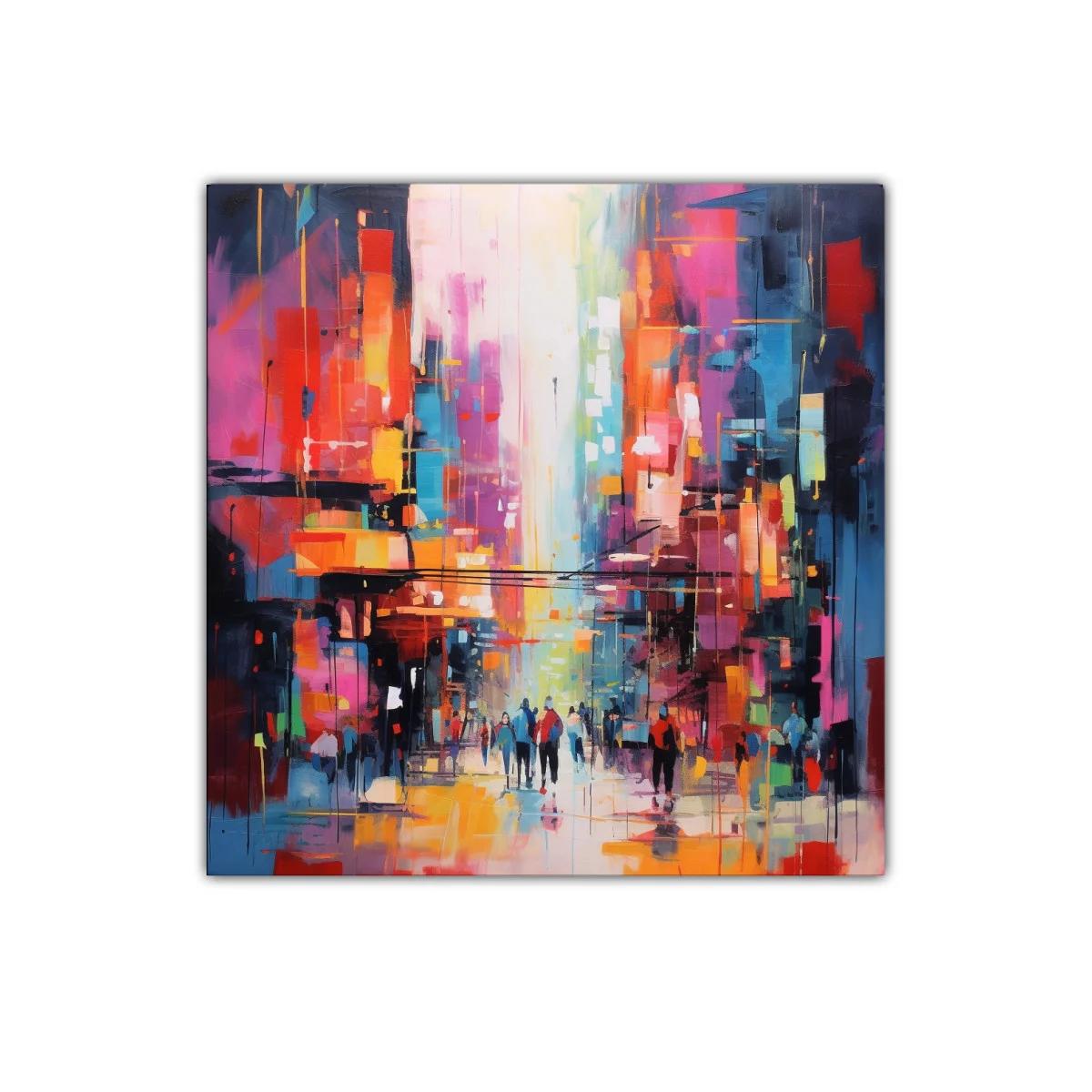 Calle urbana vibrante llena de vida y colorido moderno — imagen principal